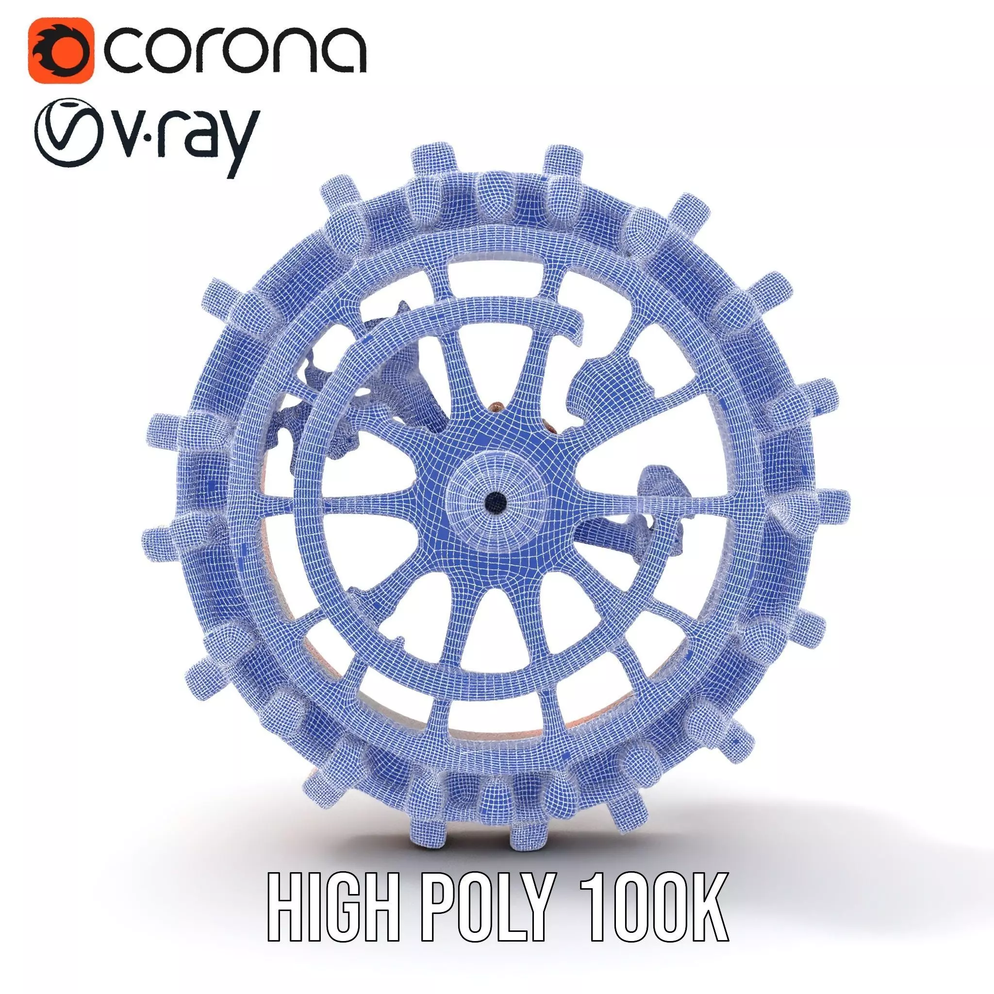 Copper Steampunk Gear model pack Low-poly 3D model_35