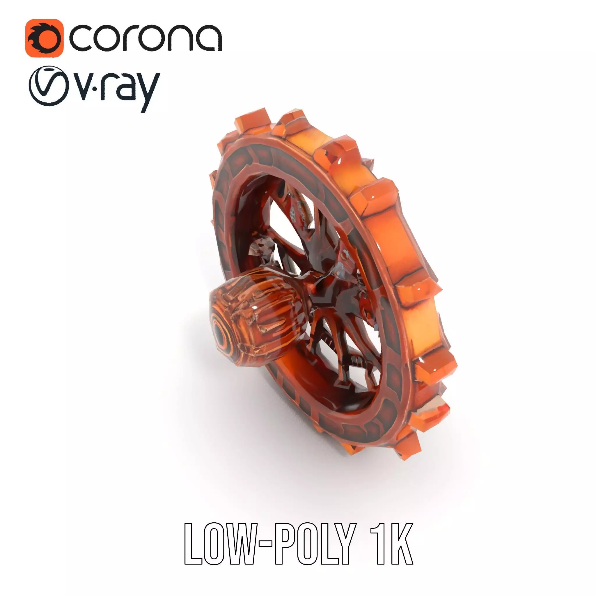 Copper Steampunk Gear model pack Low-poly 3D model_13