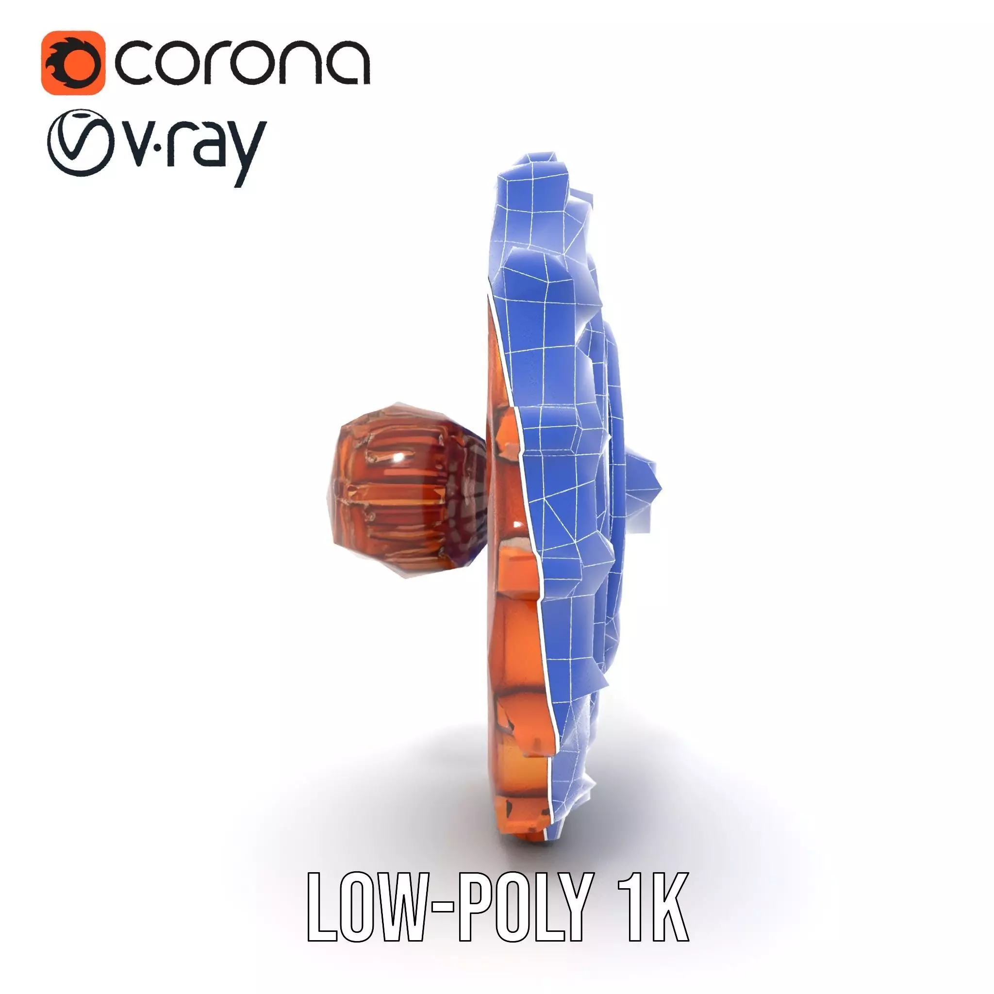 Copper Steampunk Gear model pack Low-poly 3D model_28