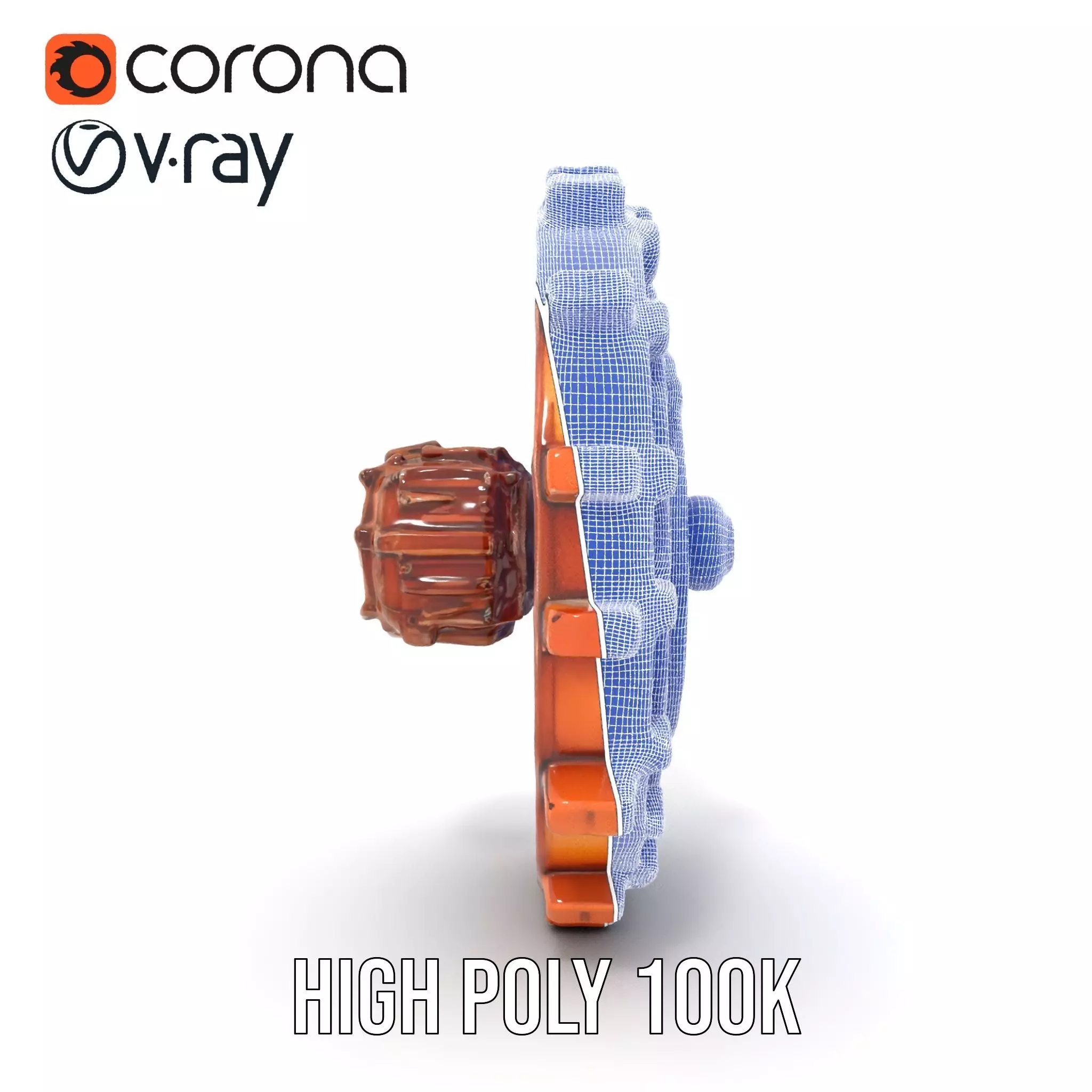 Copper Steampunk Gear model pack Low-poly 3D model_34