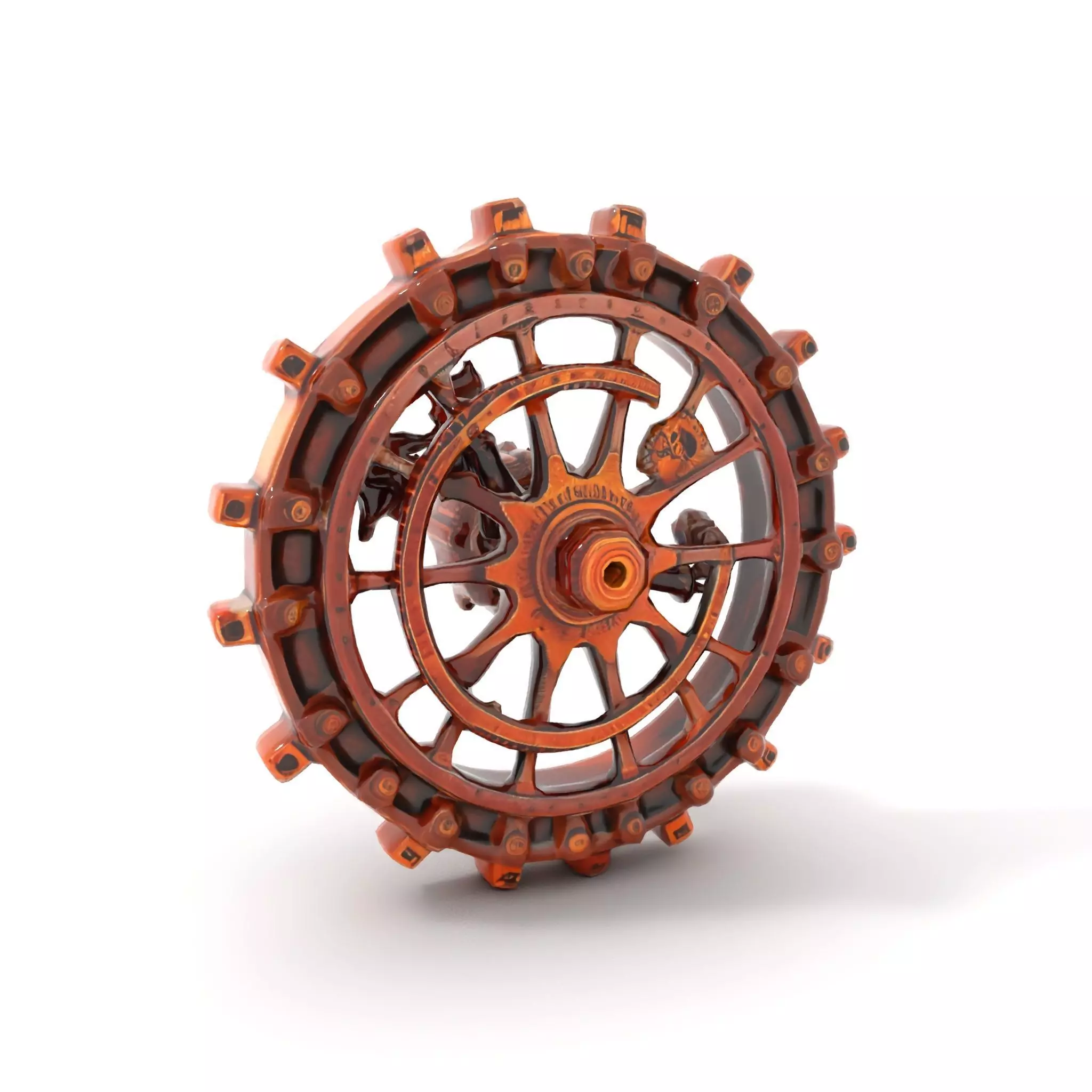 Copper Steampunk Gear model pack Low-poly 3D model_7