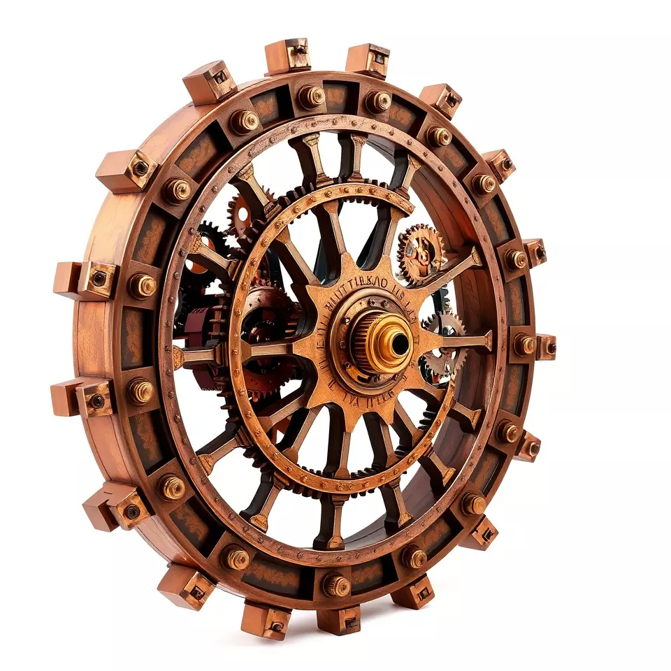 Copper Steampunk Gear model pack Low-poly 3D model_3