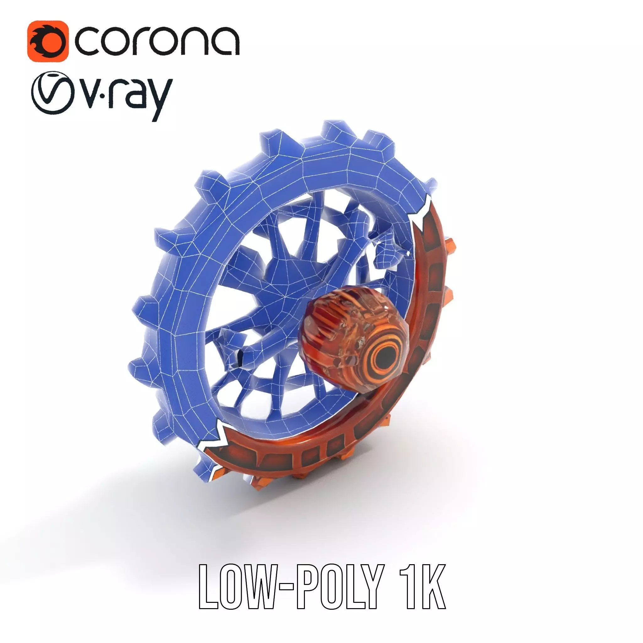 Copper Steampunk Gear model pack Low-poly 3D model_22