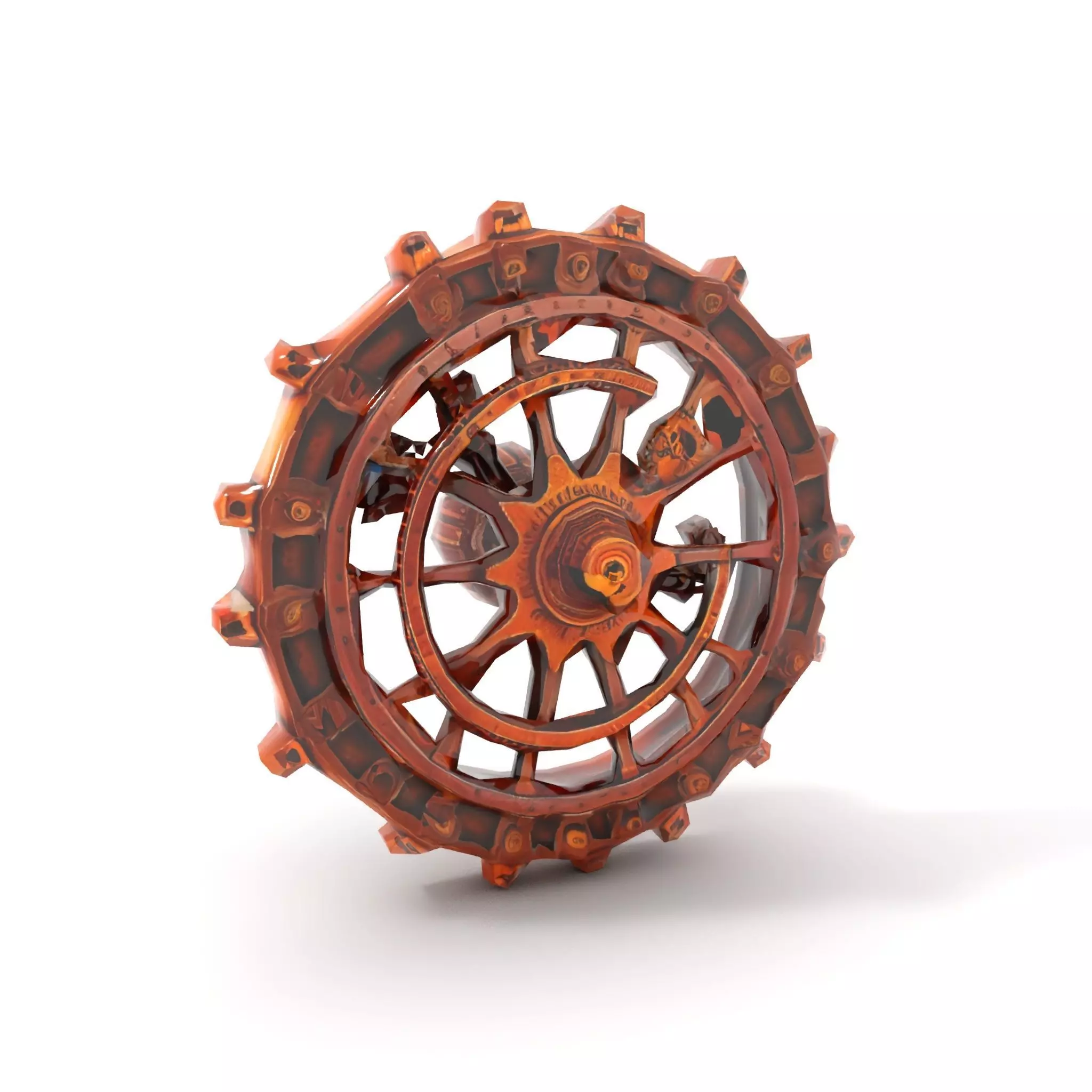 Copper Steampunk Gear model pack Low-poly 3D model_8