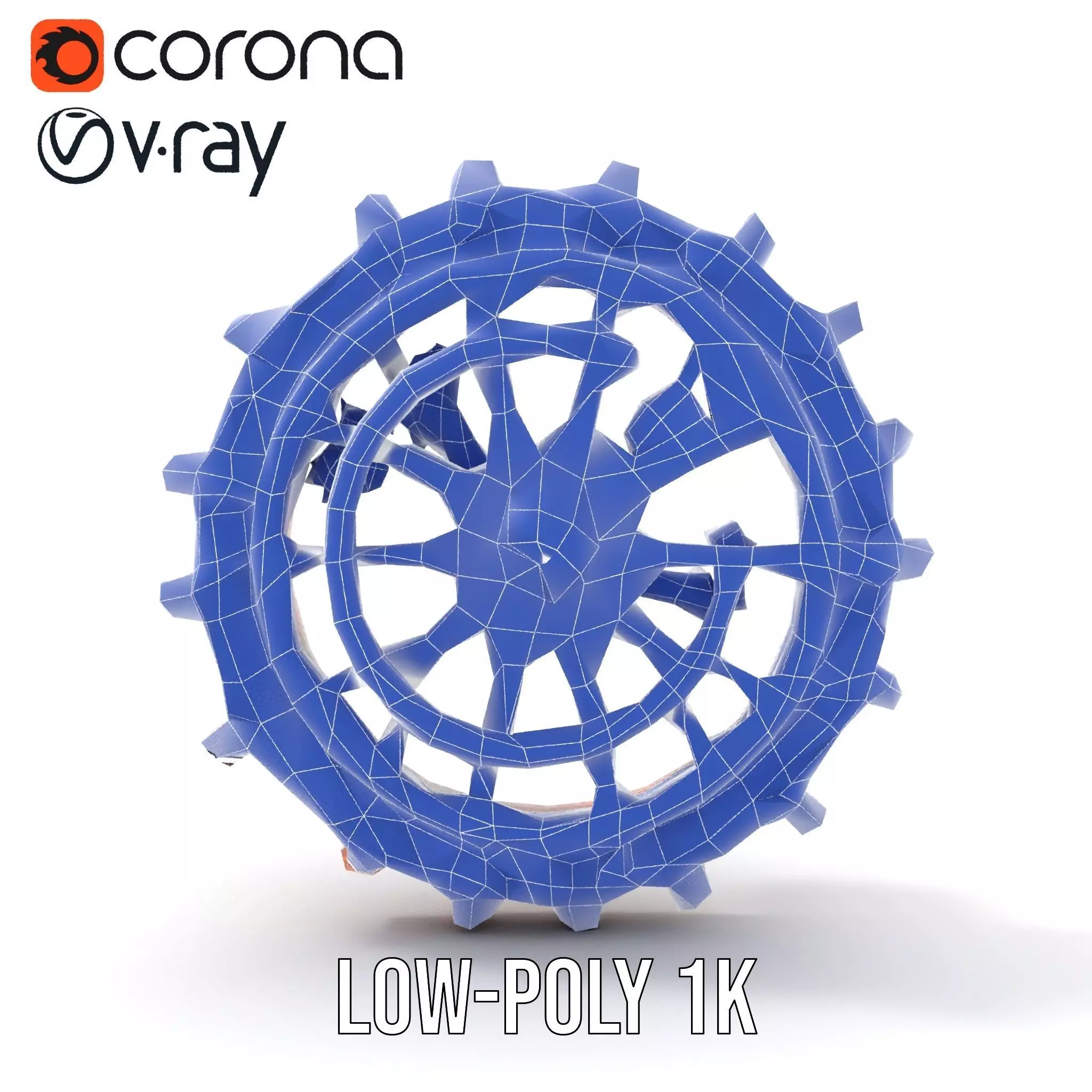 Copper Steampunk Gear model pack Low-poly 3D model_19