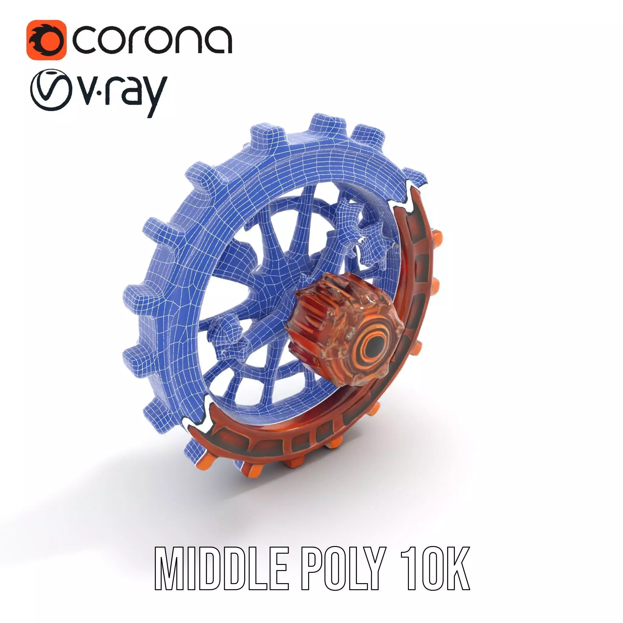 Copper Steampunk Gear model pack Low-poly 3D model_24