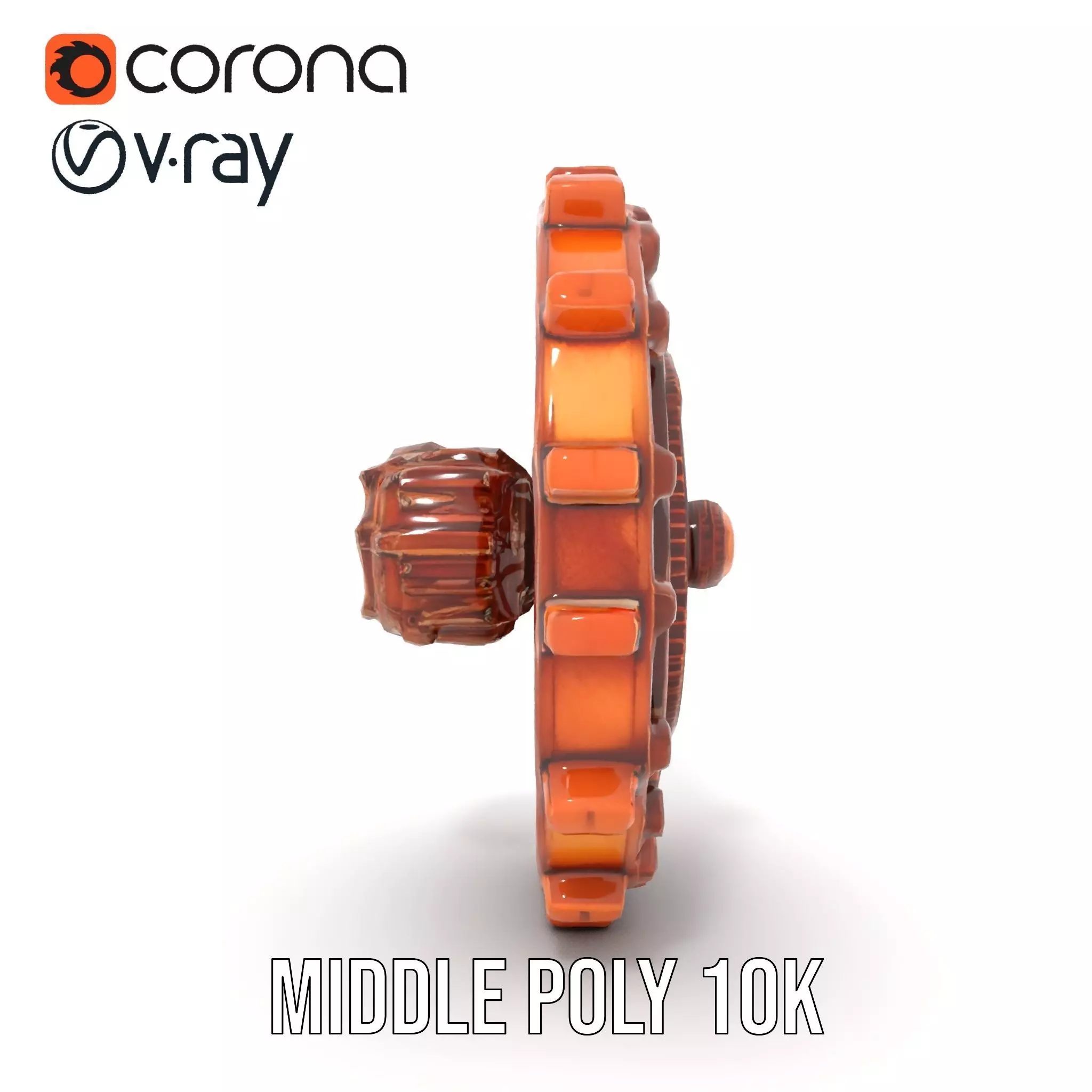 Copper Steampunk Gear model pack Low-poly 3D model_21