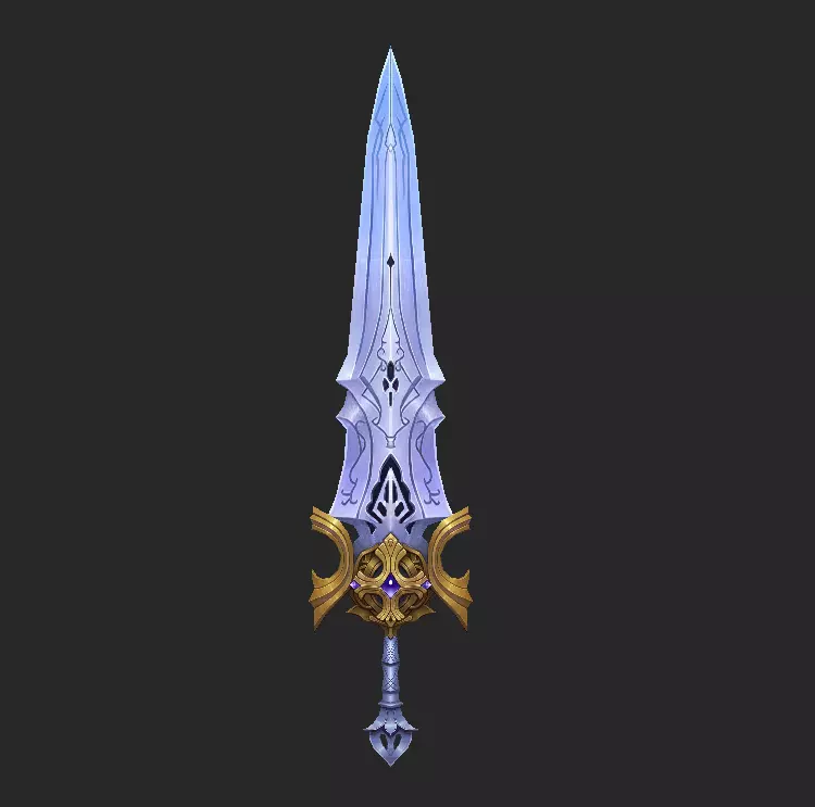Light Divine Swords of the Archangel Low-poly 3D model_3