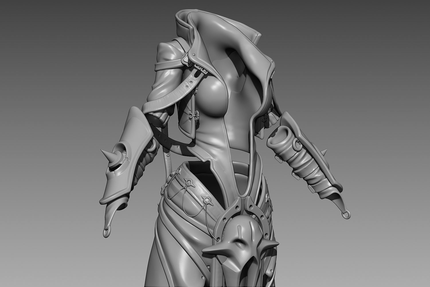 Zbrush Female Armor 3D model_3