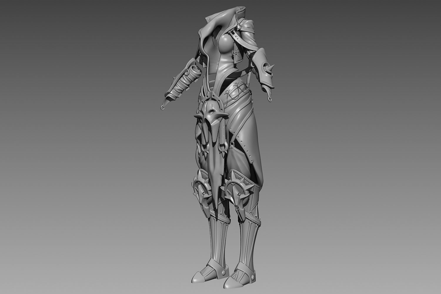 Zbrush Female Armor 3D model_1