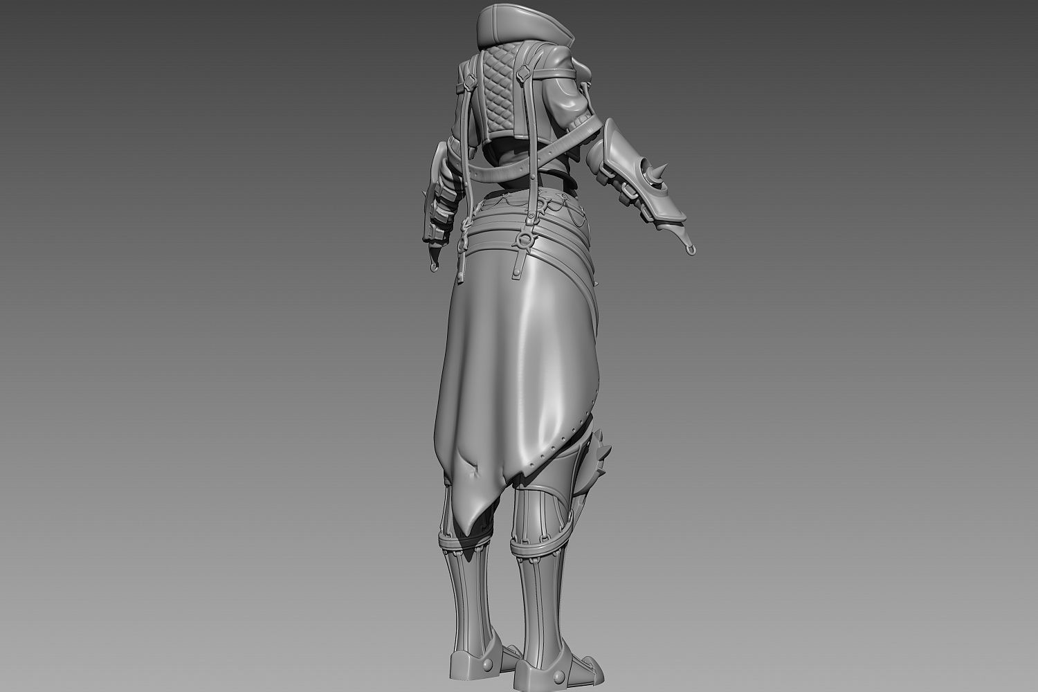 Zbrush Female Armor 3D model_4