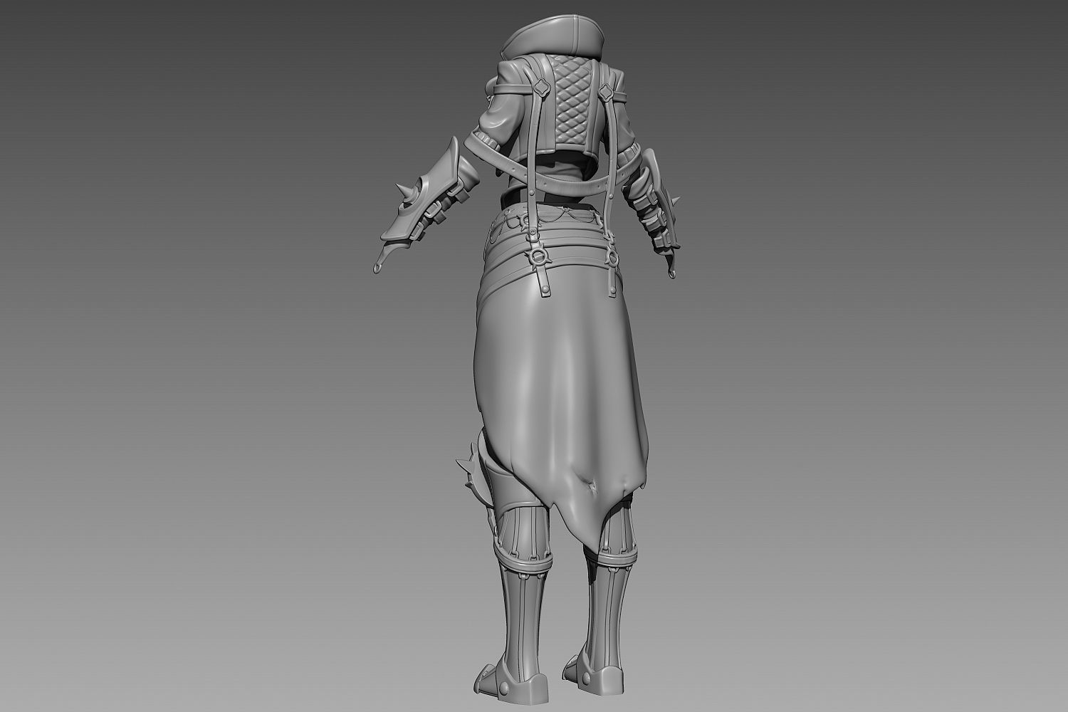 Zbrush Female Armor 3D model_2