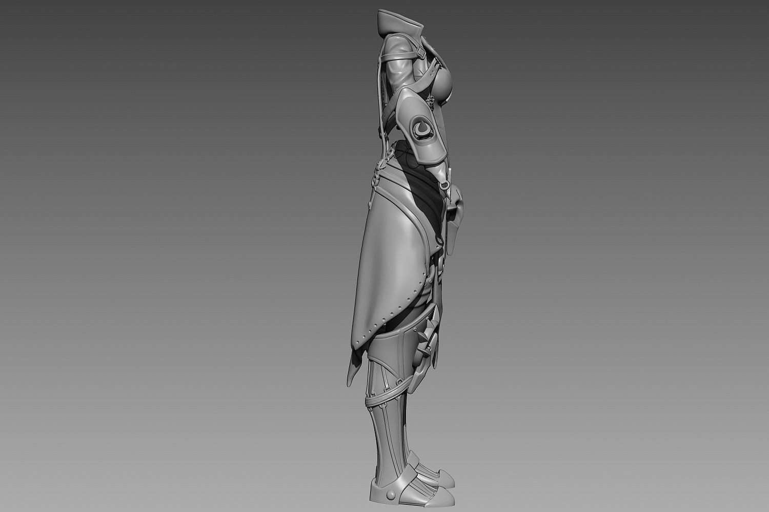 Zbrush Female Armor 3D model_5