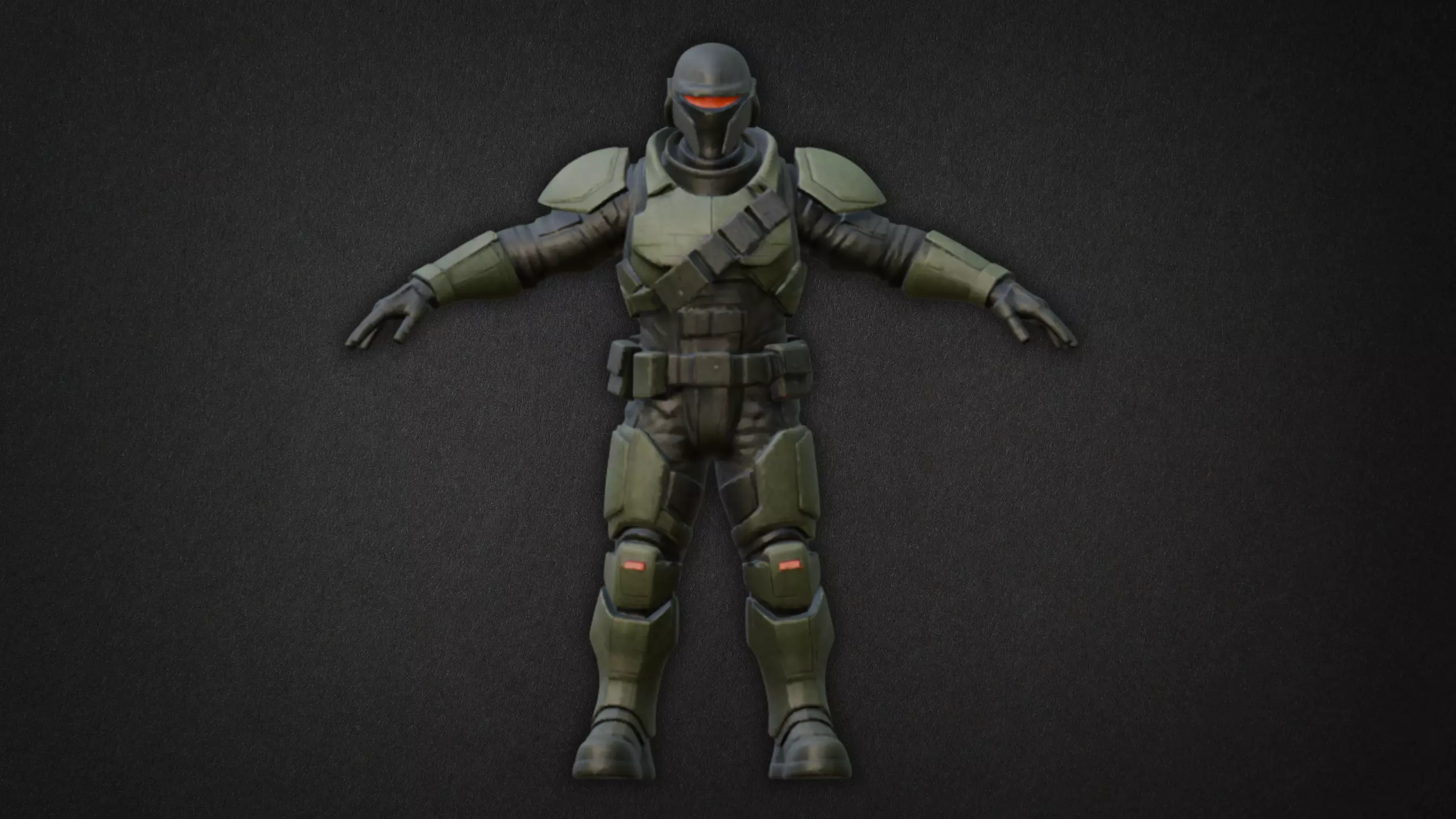 Space Marine Commando Model Low-poly 3D model_12
