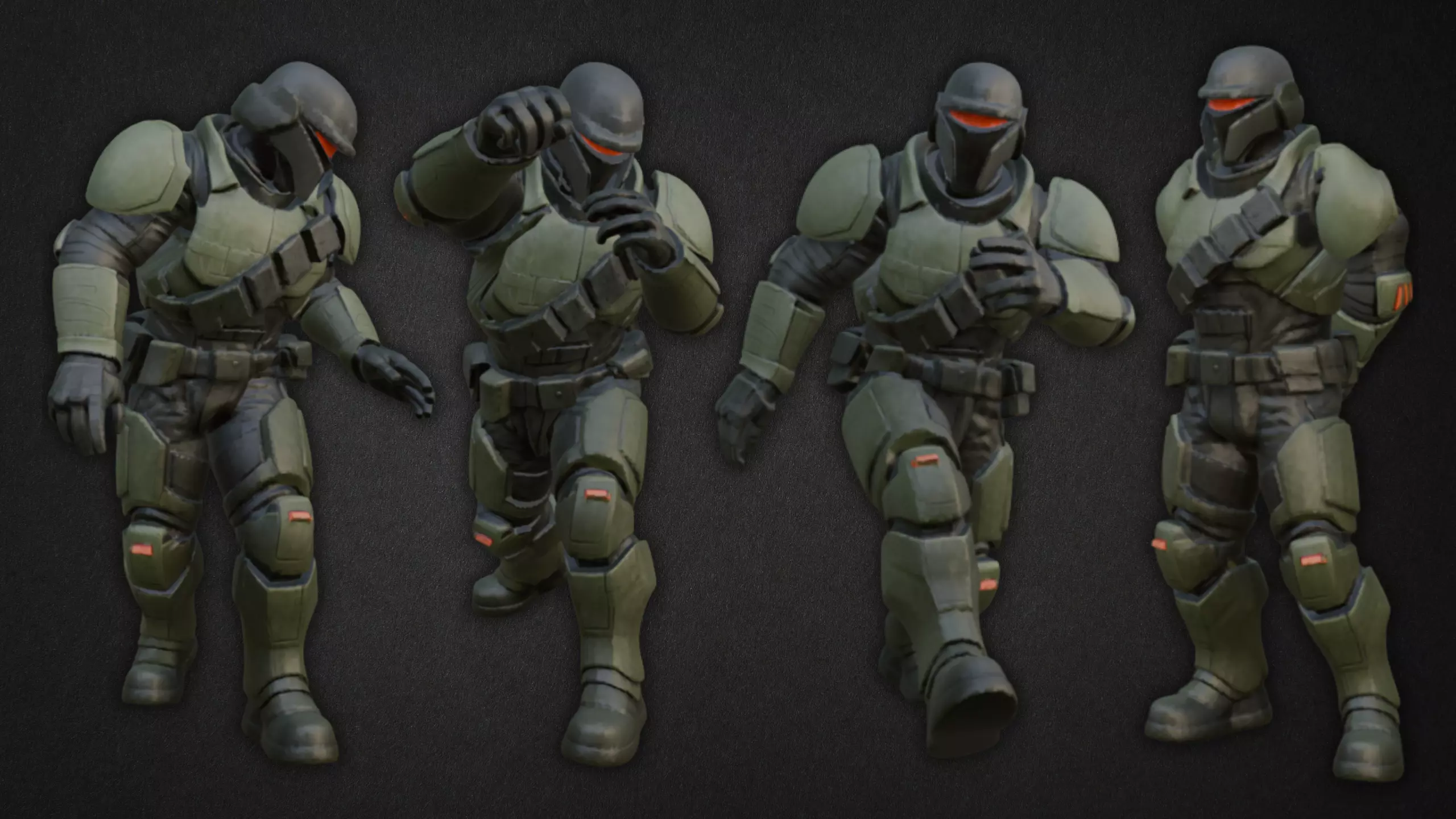 Space Marine Commando Model Low-poly 3D model_1