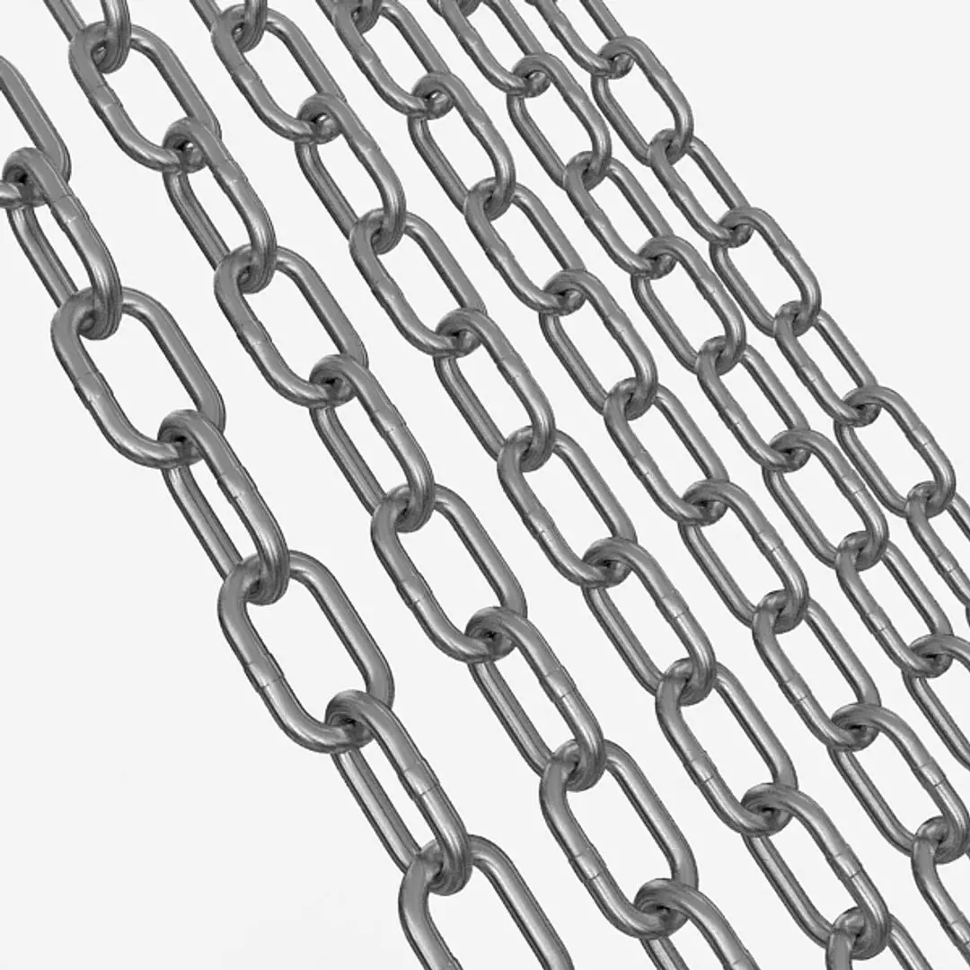 Steel Chain Low-poly 3D model_2