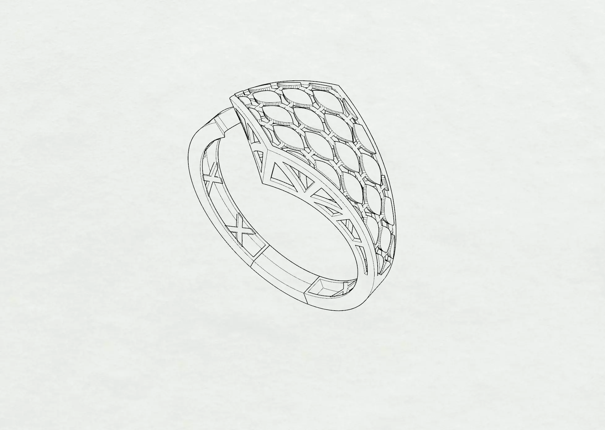 Golden Tie Ring 3D print model_7