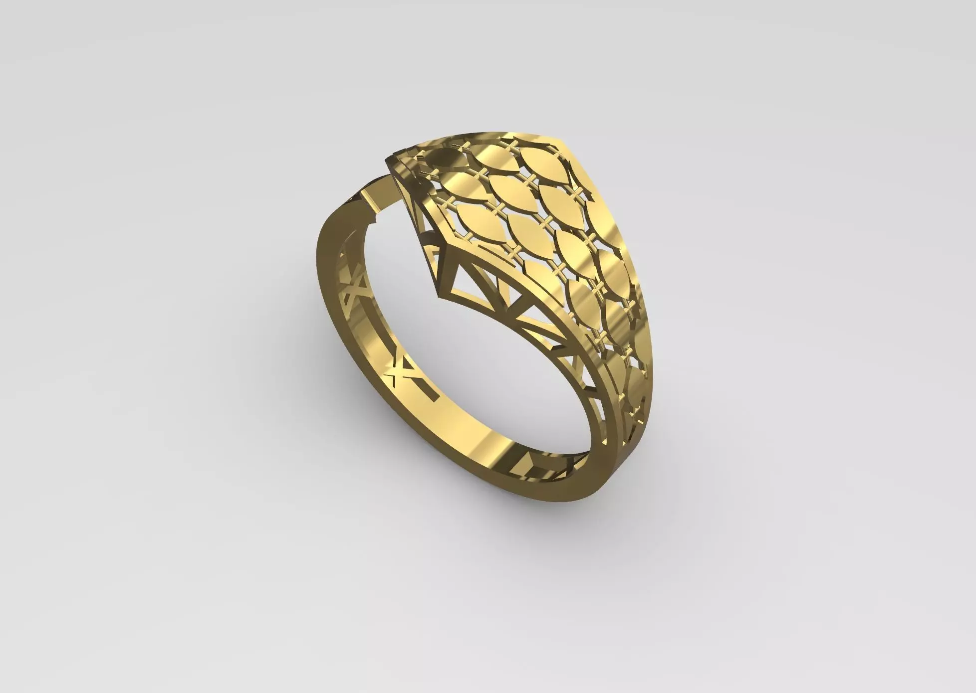 Golden Tie Ring 3D print model_0