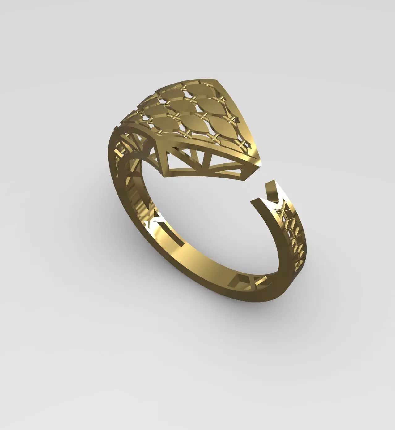 Golden Tie Ring 3D print model_1