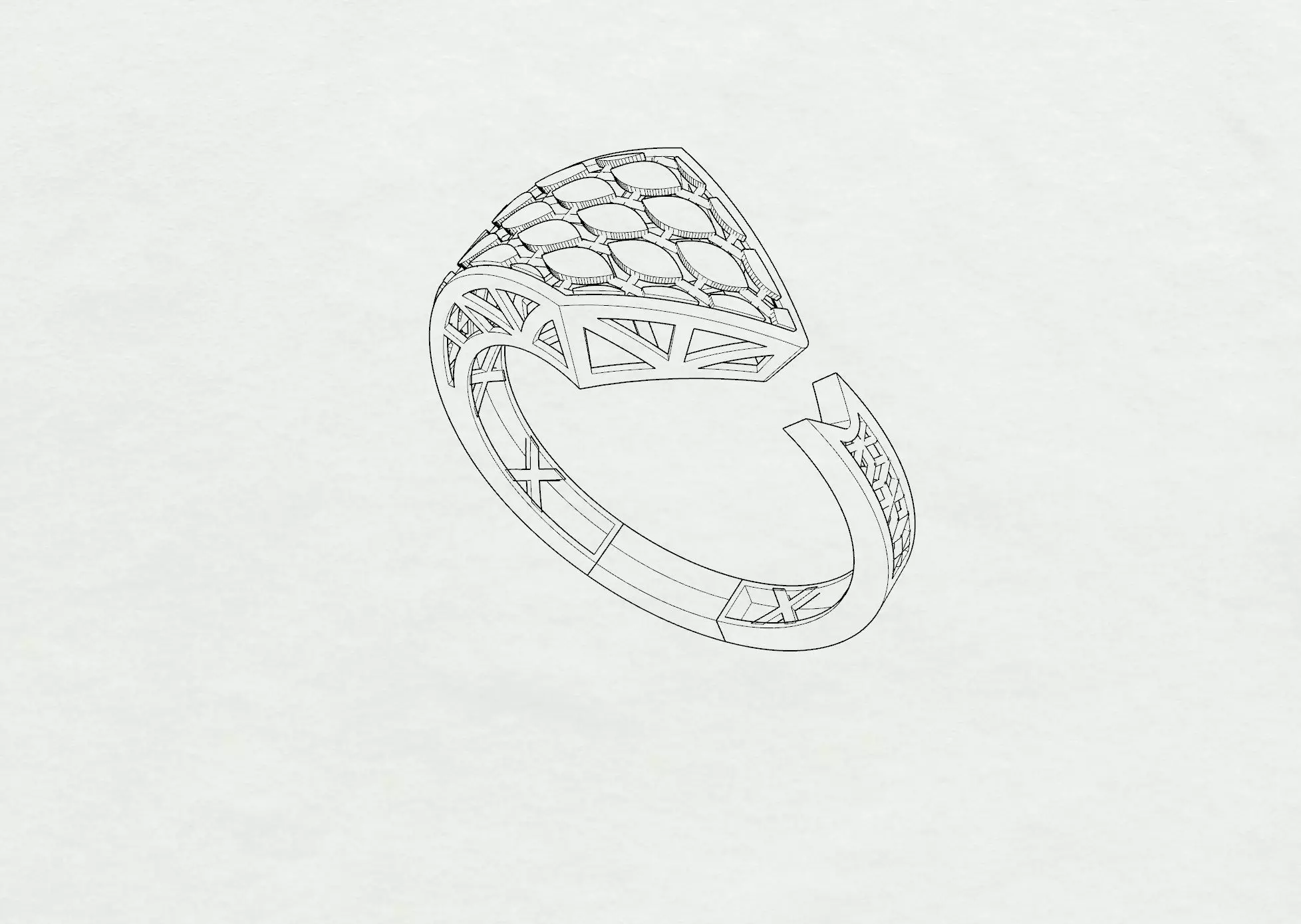 Golden Tie Ring 3D print model_8