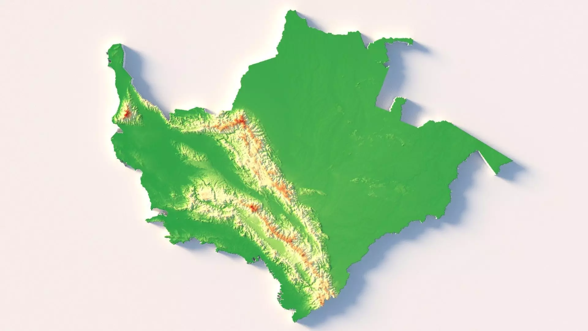 Colombia Country Terrain 3D model_10