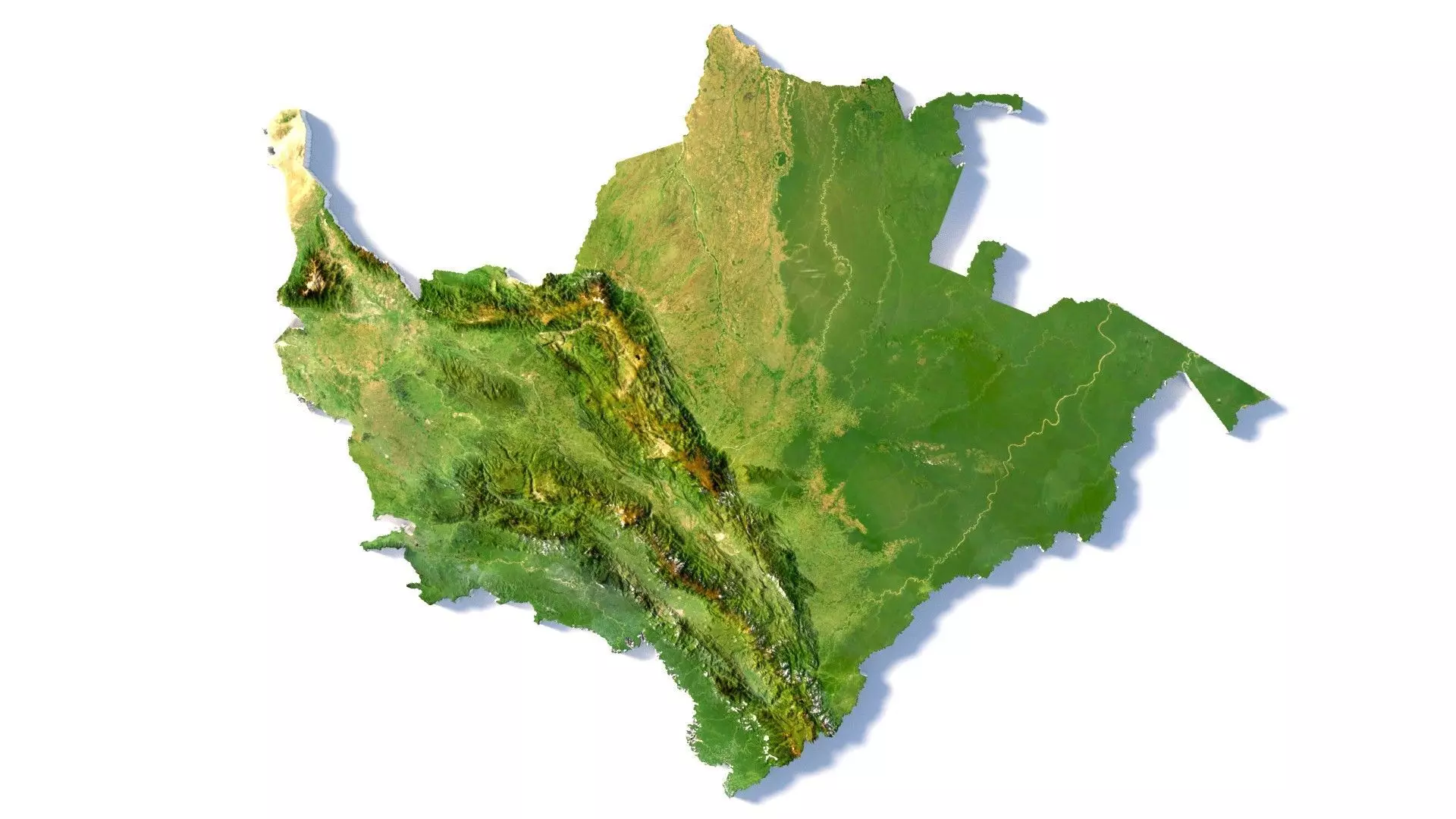 Colombia Country Terrain 3D model_9