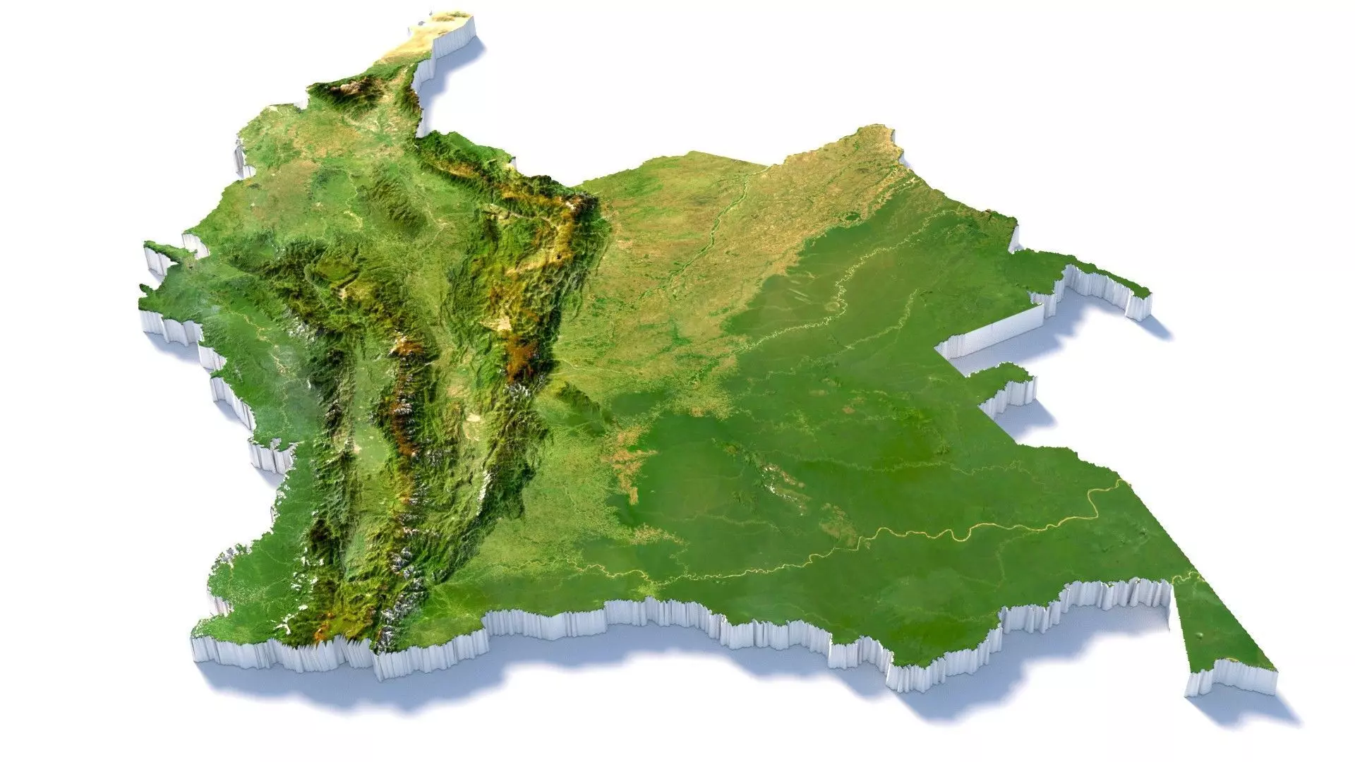 Colombia Country Terrain 3D model_0