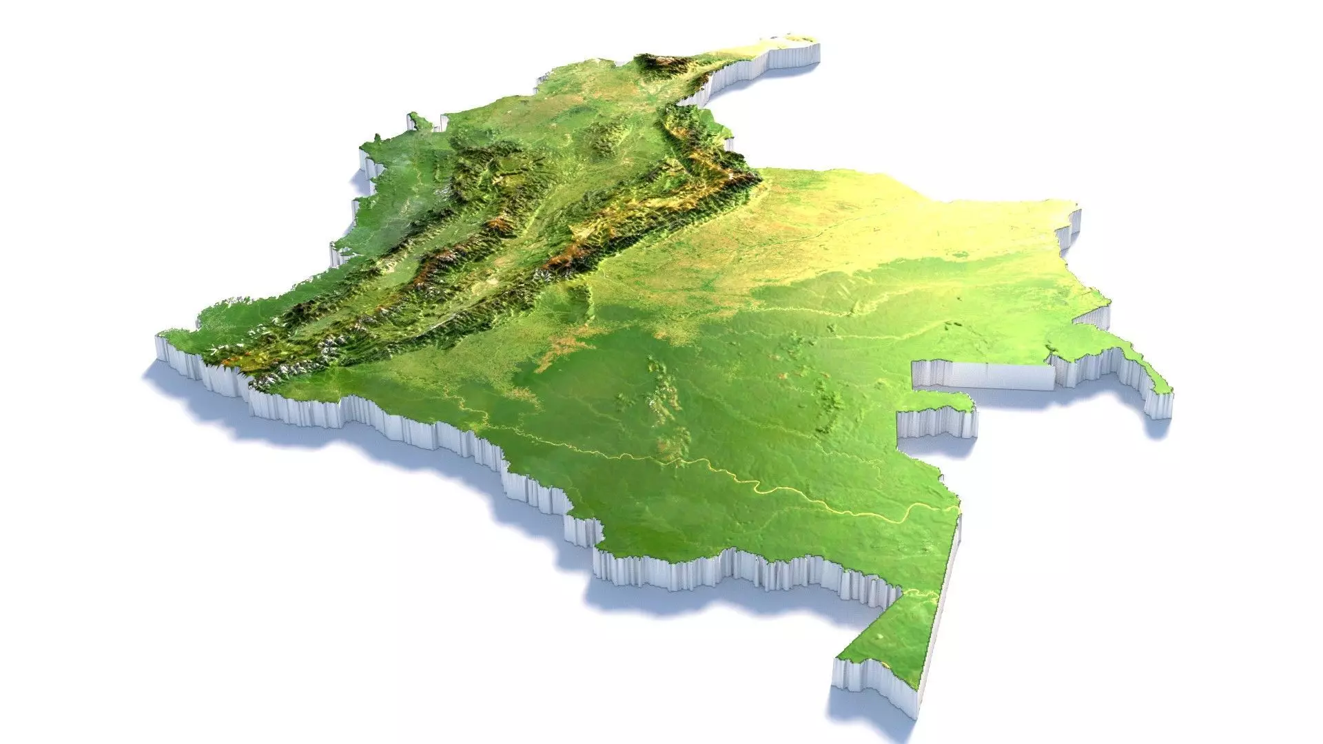 Colombia Country Terrain 3D model_2