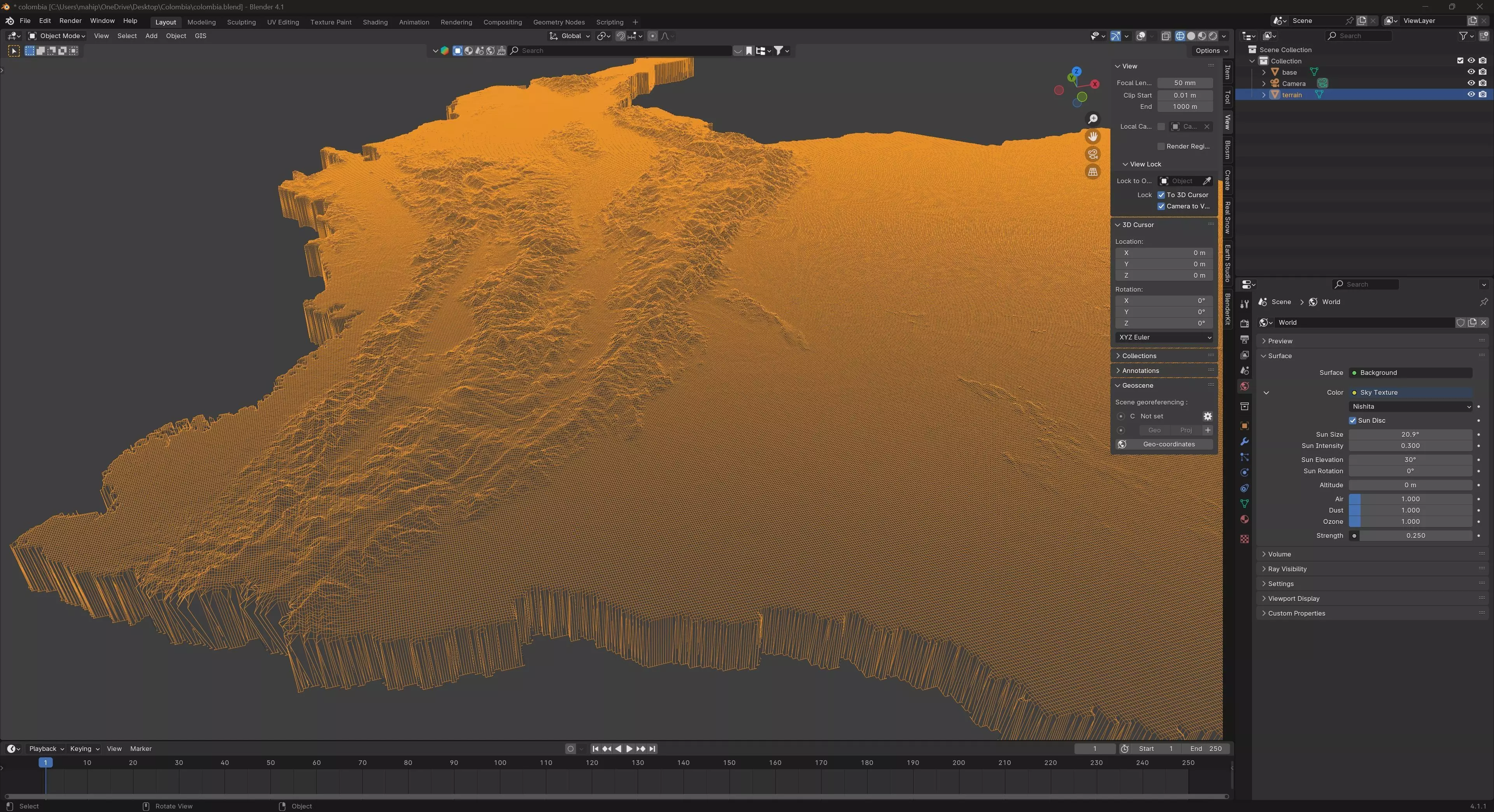 Colombia Country Terrain 3D model_13