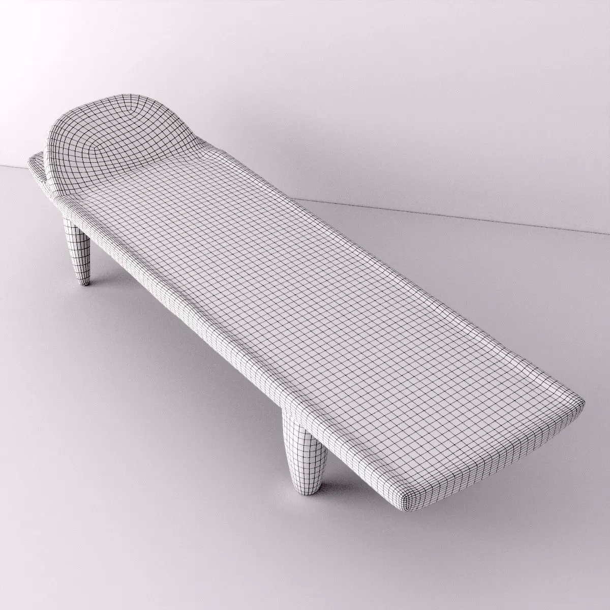 Old Senufo Bed Table 3D model_4