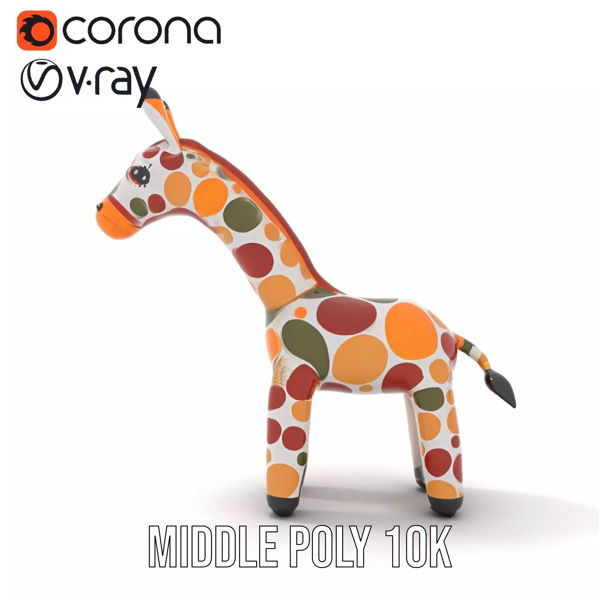 Colorful Giraffe Inflatable model pack Low-poly 3D model_19