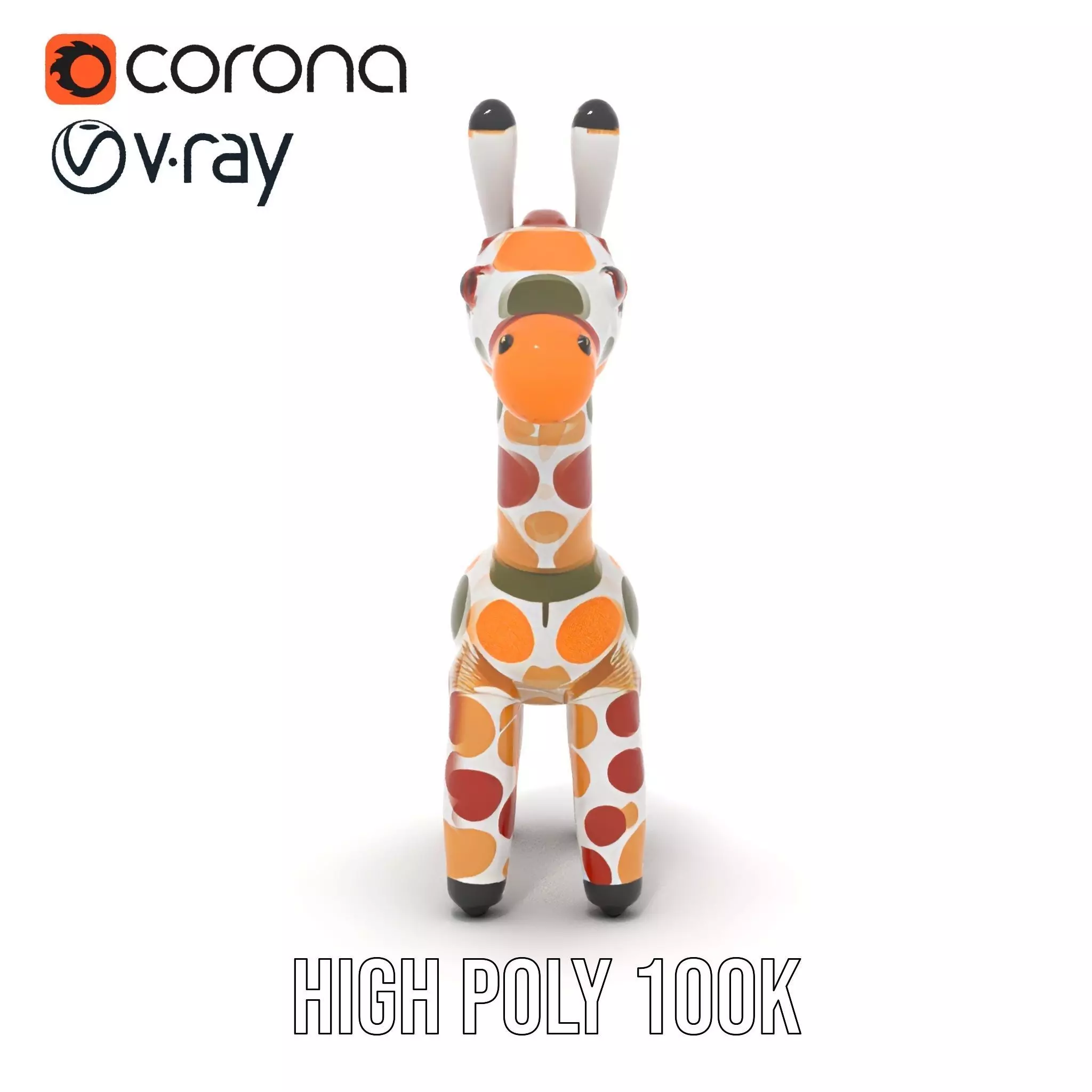 Colorful Giraffe Inflatable model pack Low-poly 3D model_18
