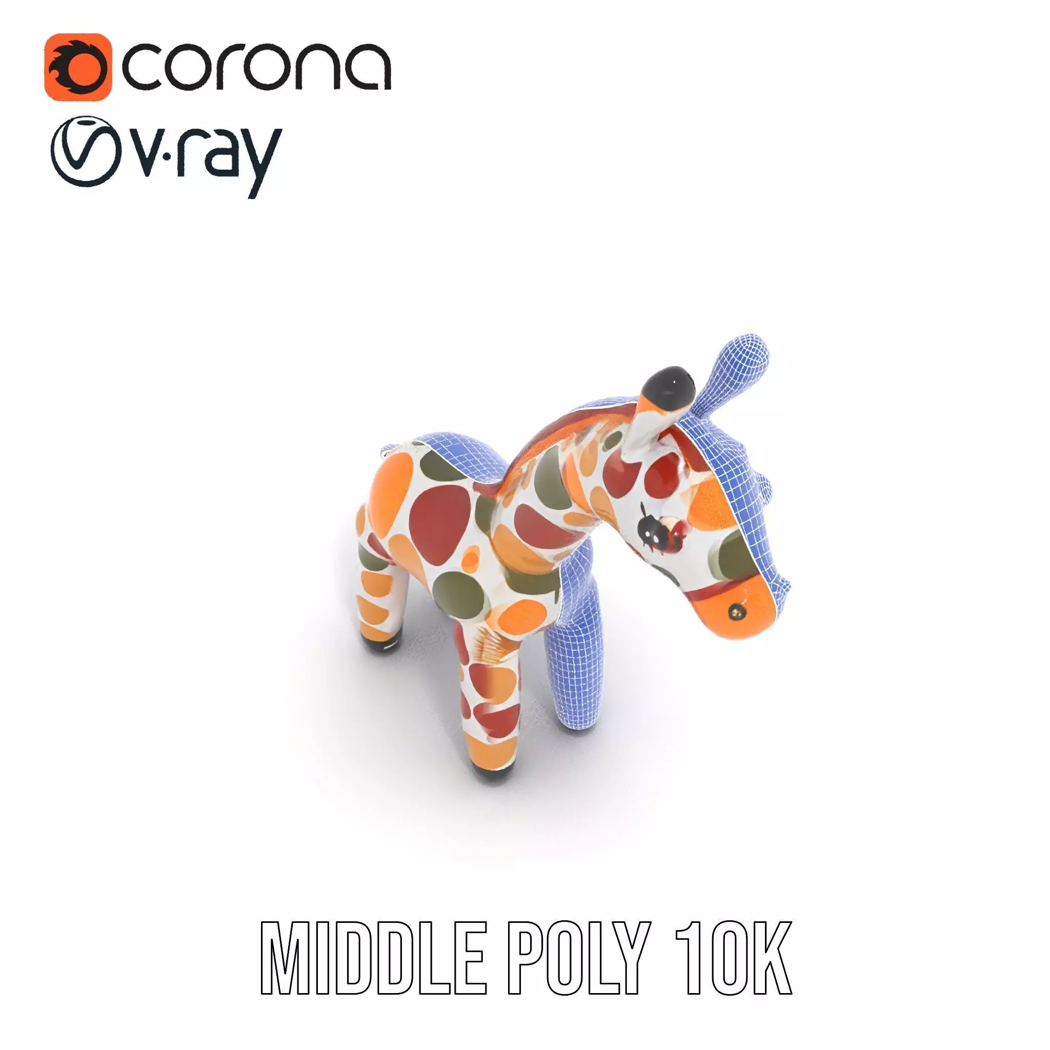 Colorful Giraffe Inflatable model pack Low-poly 3D model_16