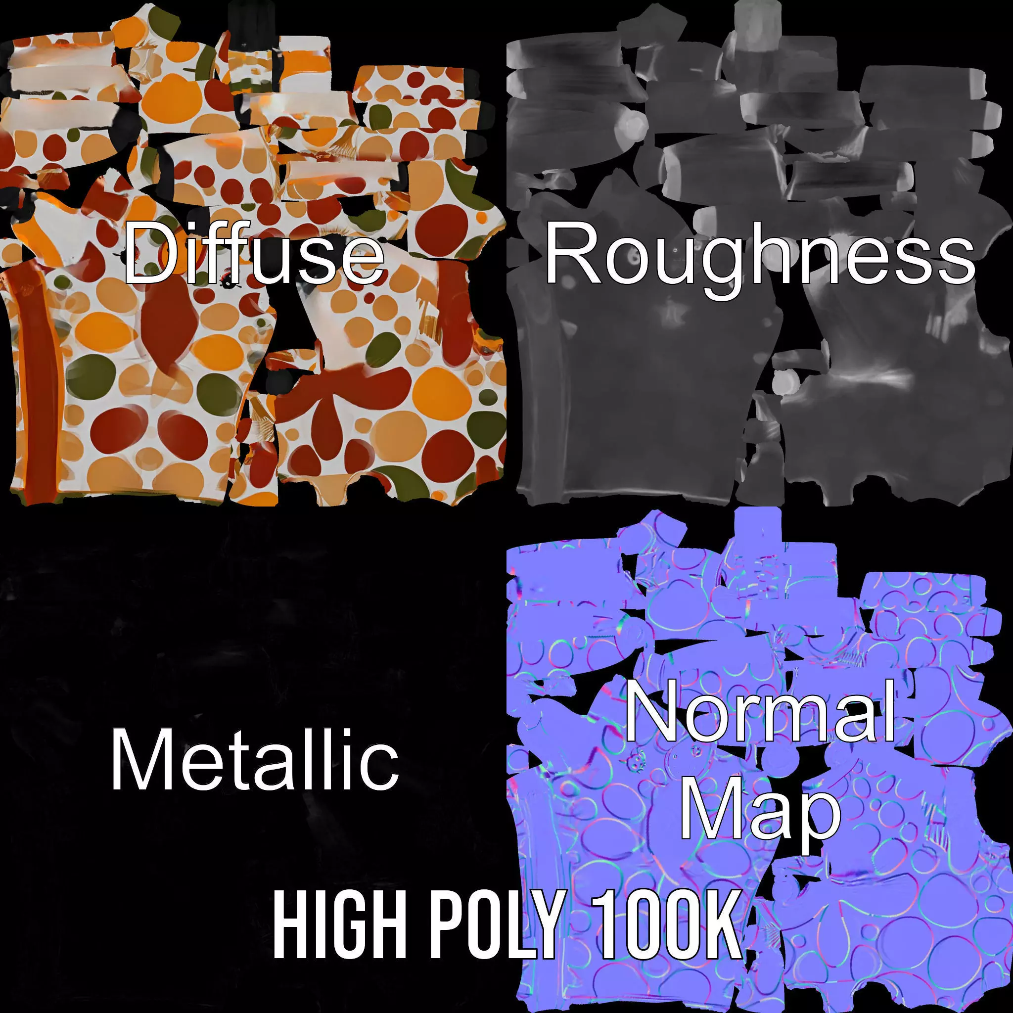 Colorful Giraffe Inflatable model pack Low-poly 3D model_4