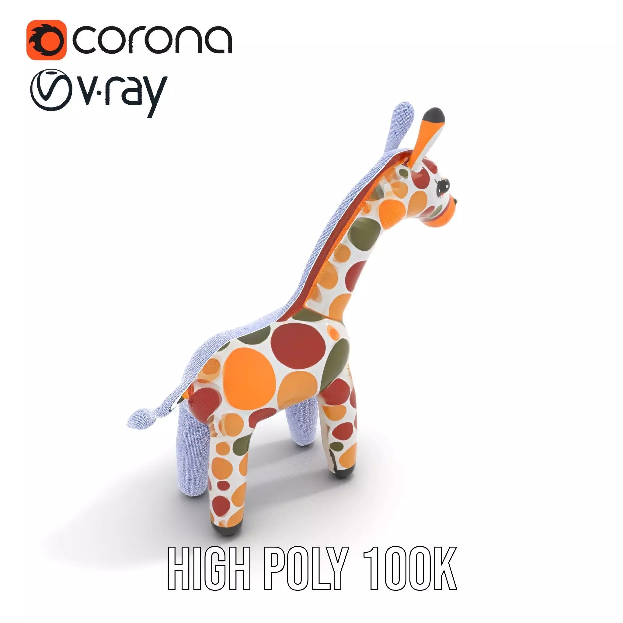 Colorful Giraffe Inflatable model pack Low-poly 3D model_27