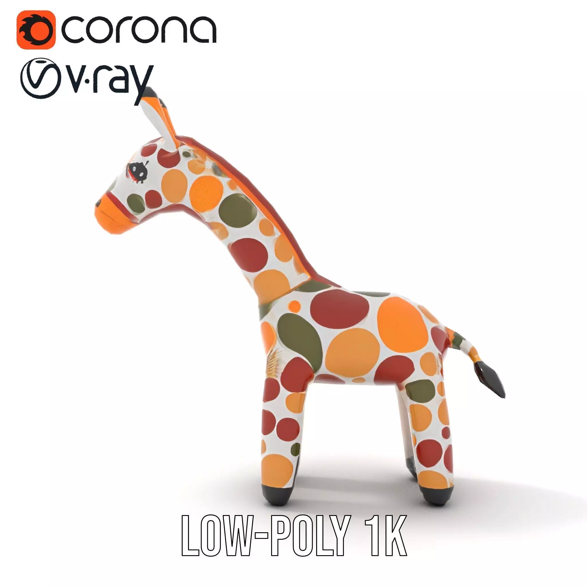 Colorful Giraffe Inflatable model pack Low-poly 3D model_15