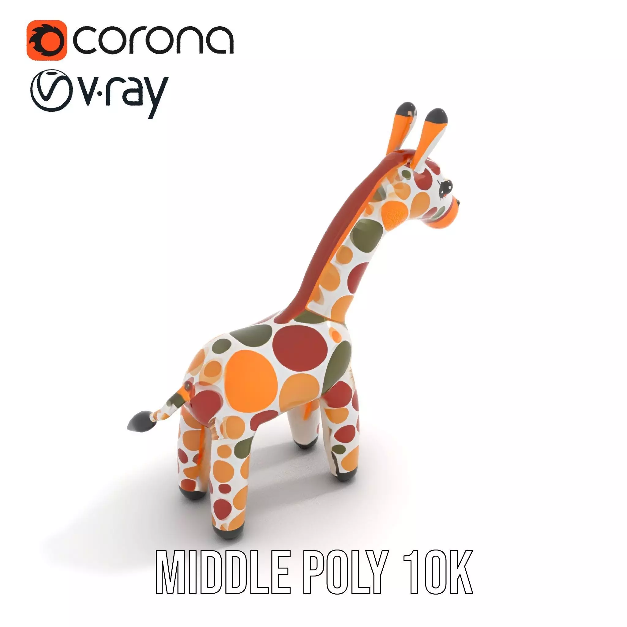 Colorful Giraffe Inflatable model pack Low-poly 3D model_7