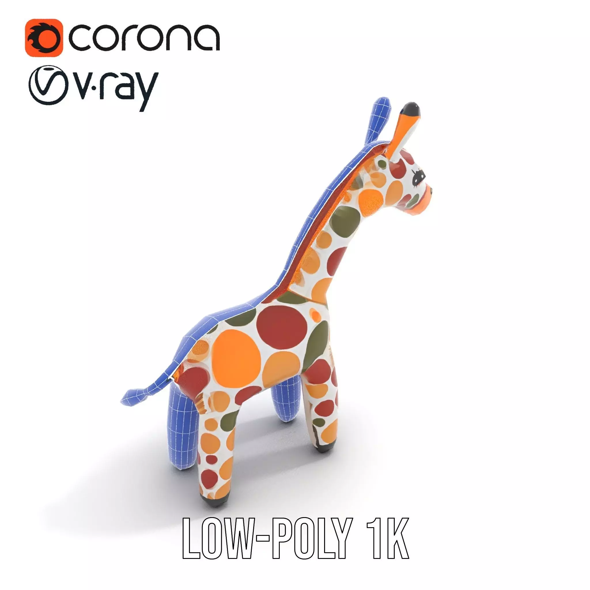 Colorful Giraffe Inflatable model pack Low-poly 3D model_23