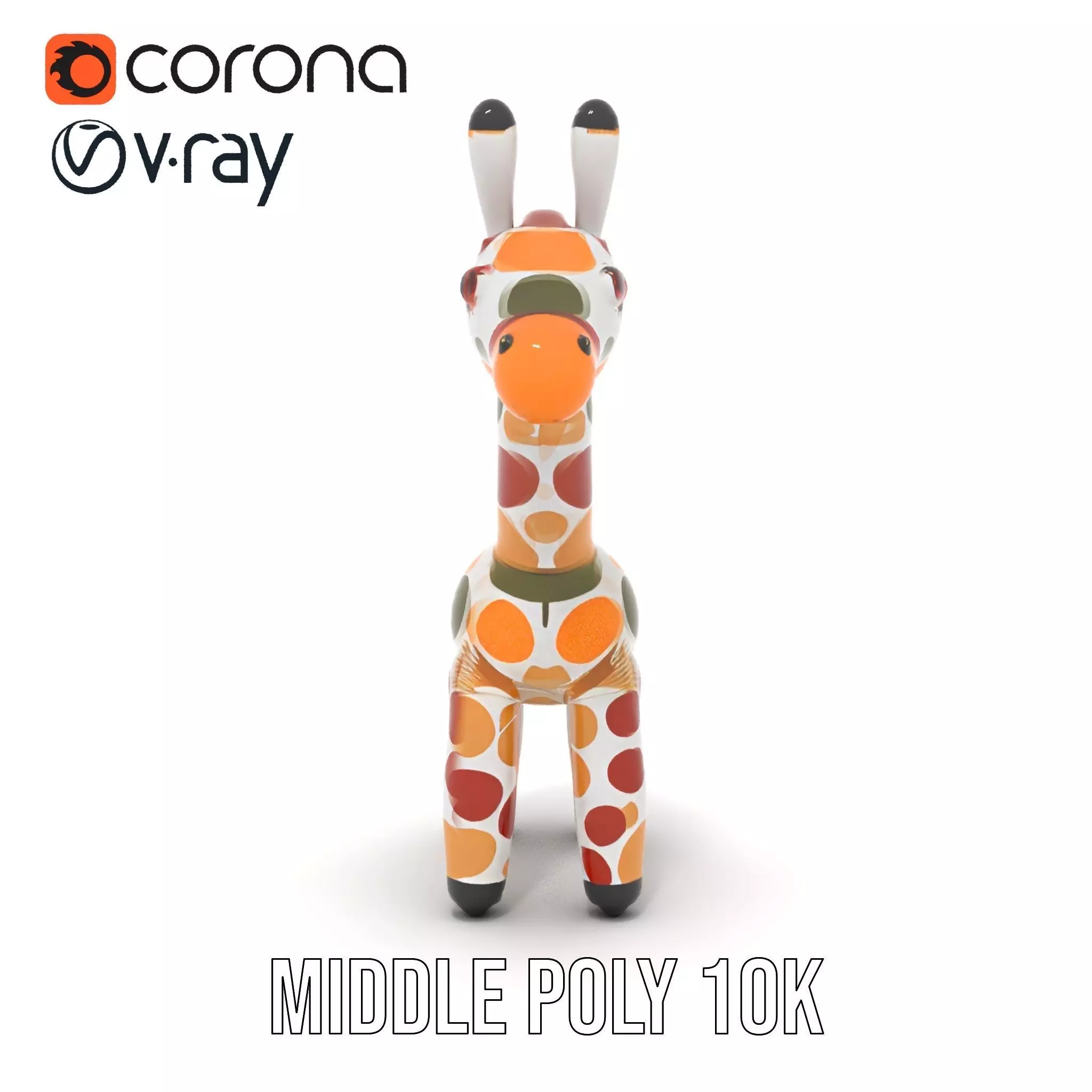 Colorful Giraffe Inflatable model pack Low-poly 3D model_14