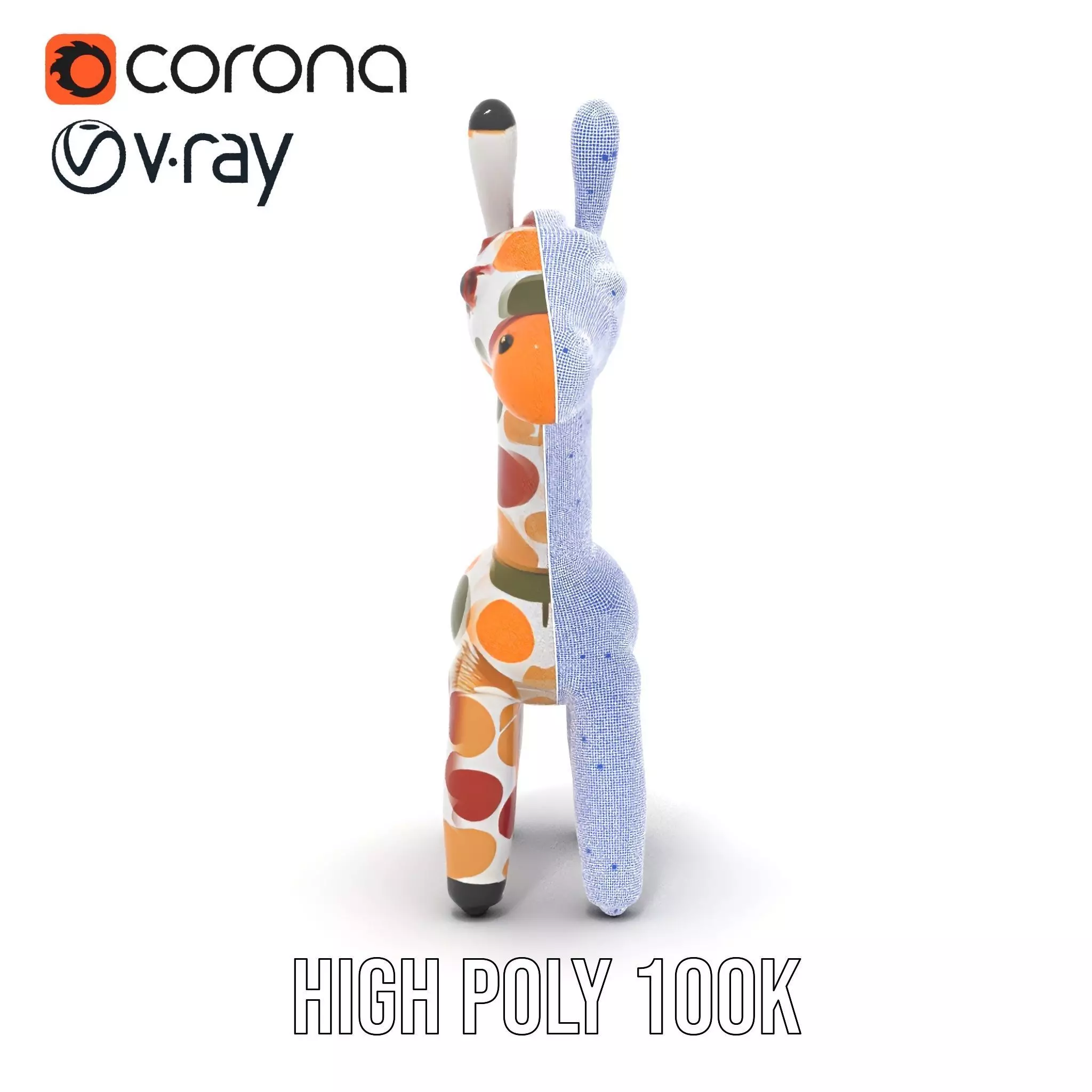 Colorful Giraffe Inflatable model pack Low-poly 3D model_35