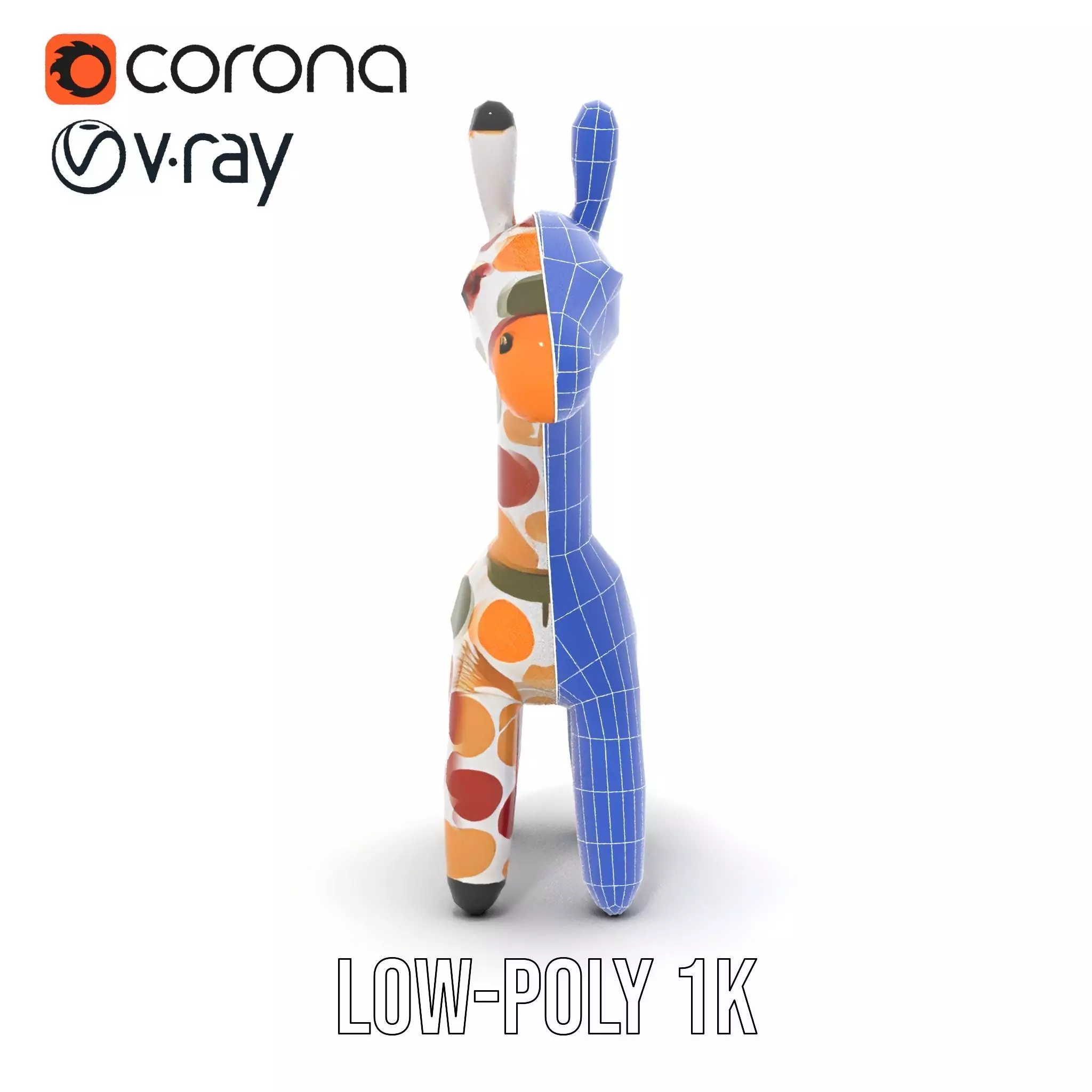 Colorful Giraffe Inflatable model pack Low-poly 3D model_29