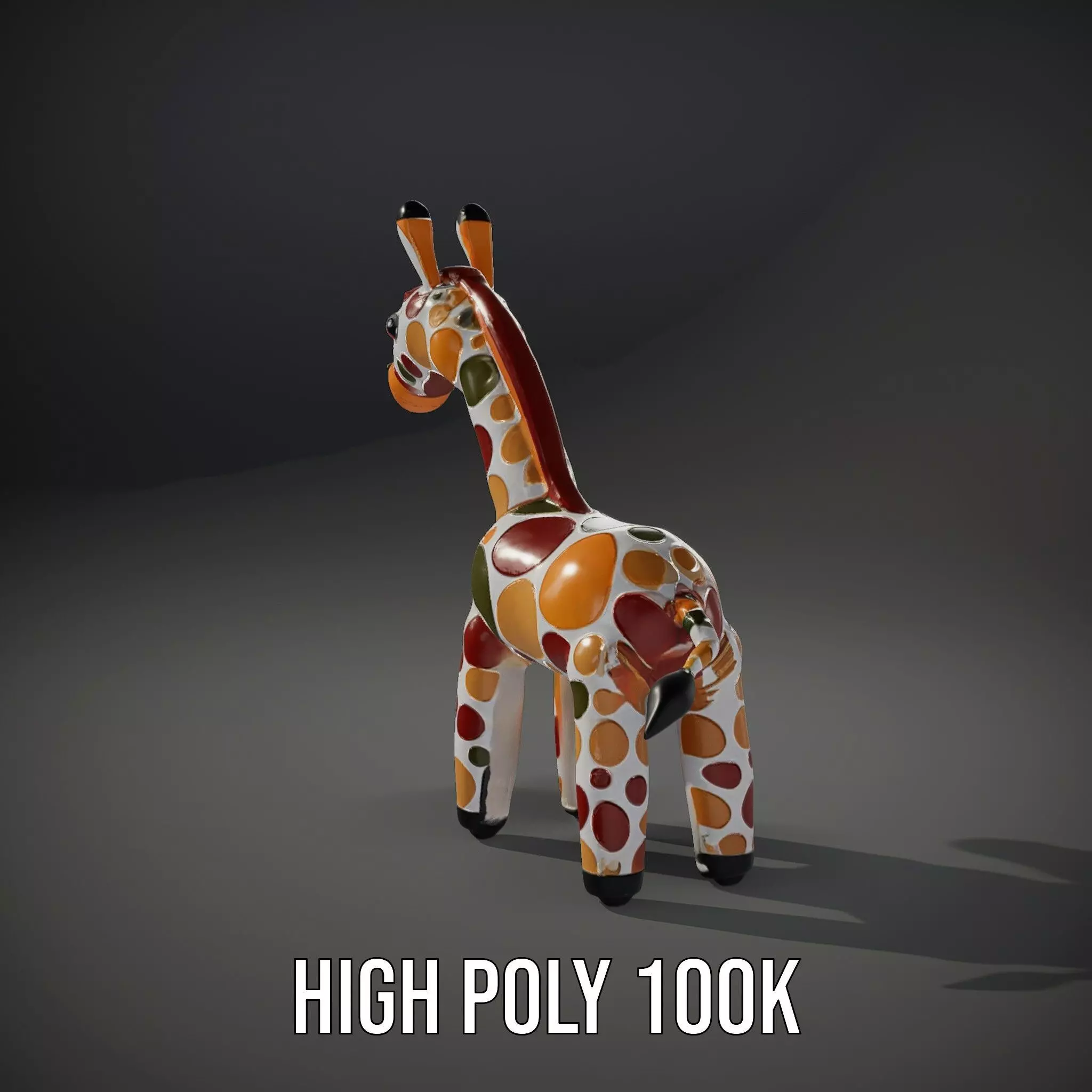 Colorful Giraffe Inflatable model pack Low-poly 3D model_9