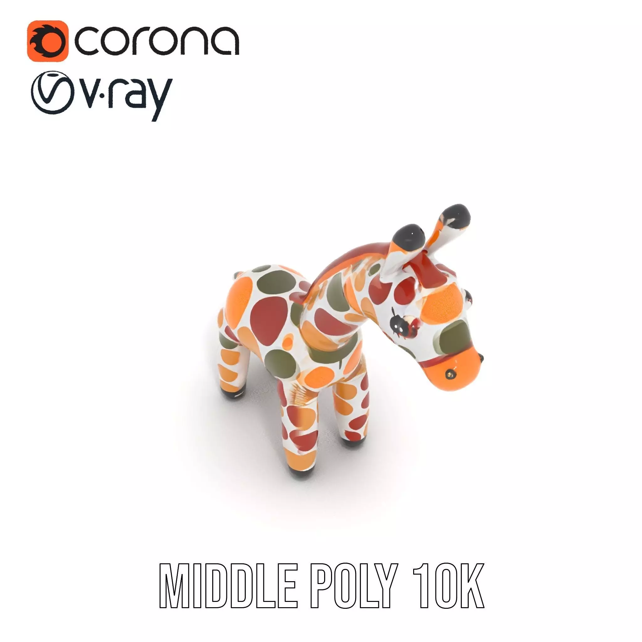 Colorful Giraffe Inflatable model pack Low-poly 3D model_6