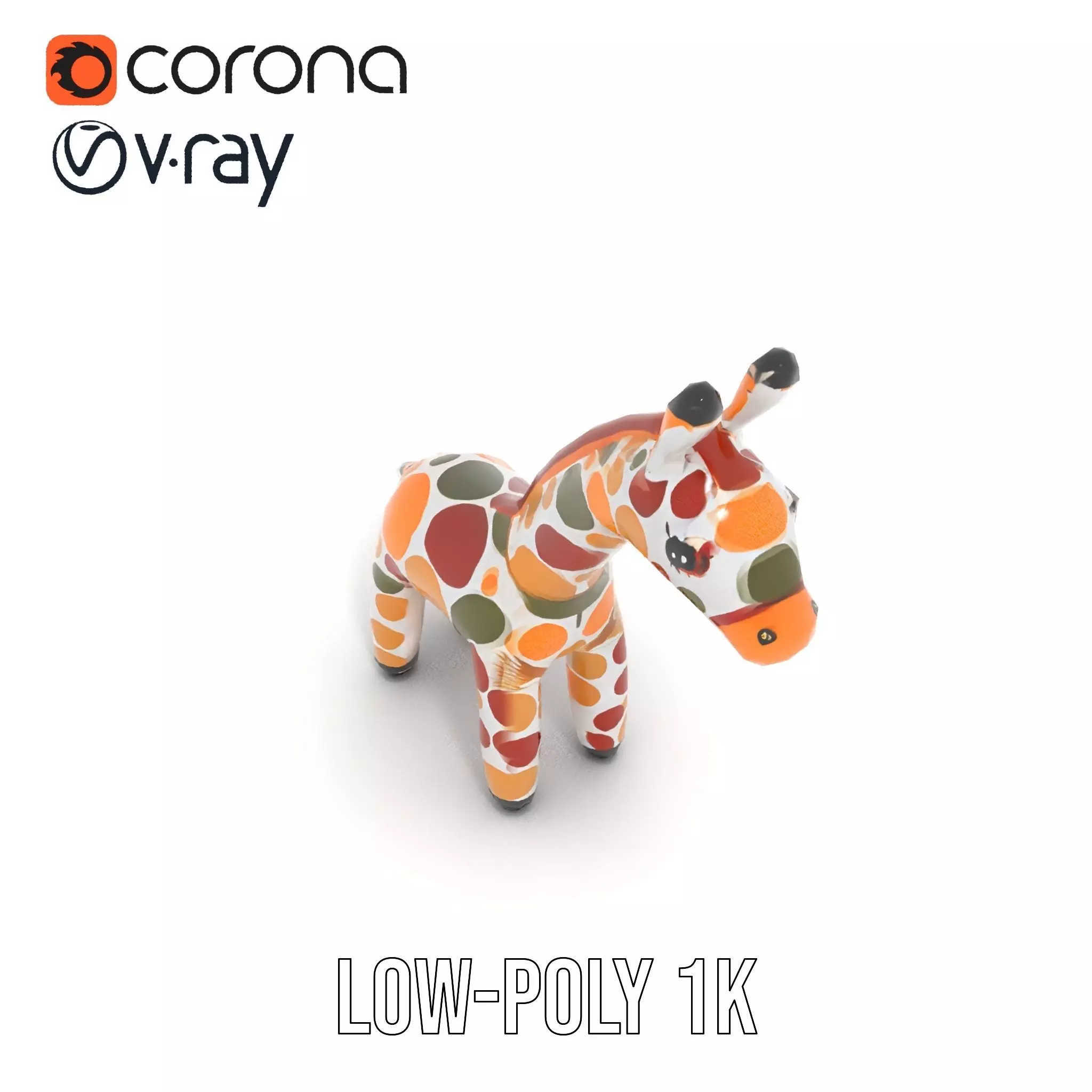 Colorful Giraffe Inflatable model pack Low-poly 3D model_13