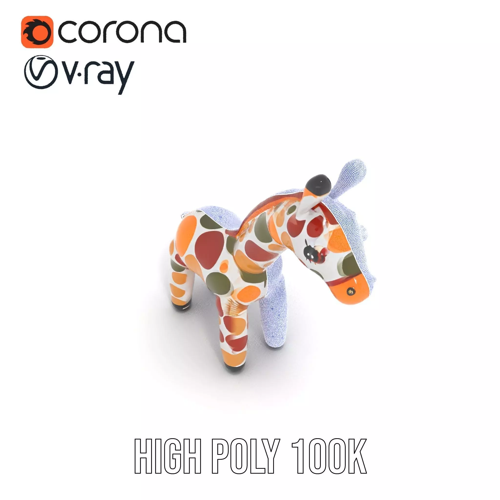 Colorful Giraffe Inflatable model pack Low-poly 3D model_34