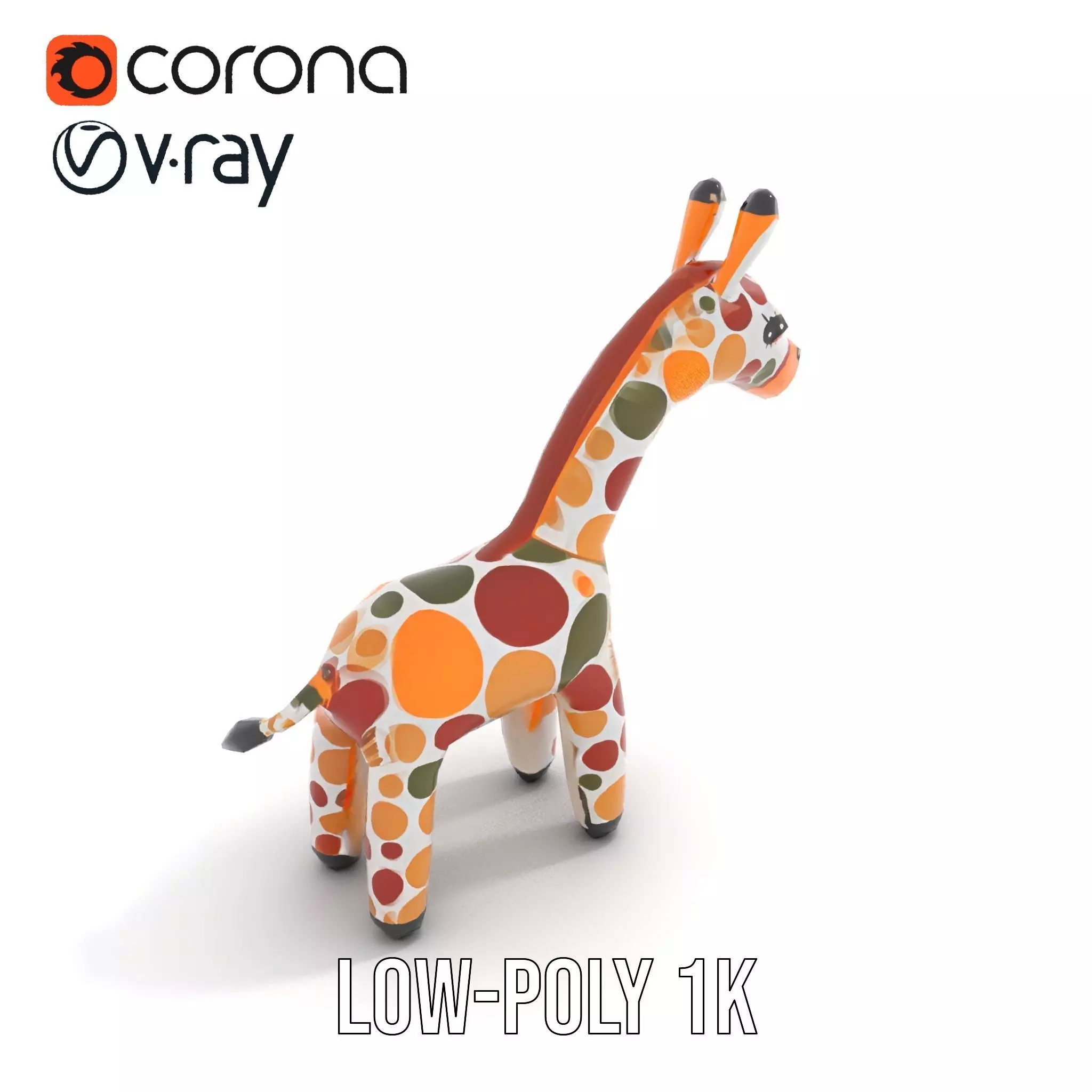 Colorful Giraffe Inflatable model pack Low-poly 3D model_10