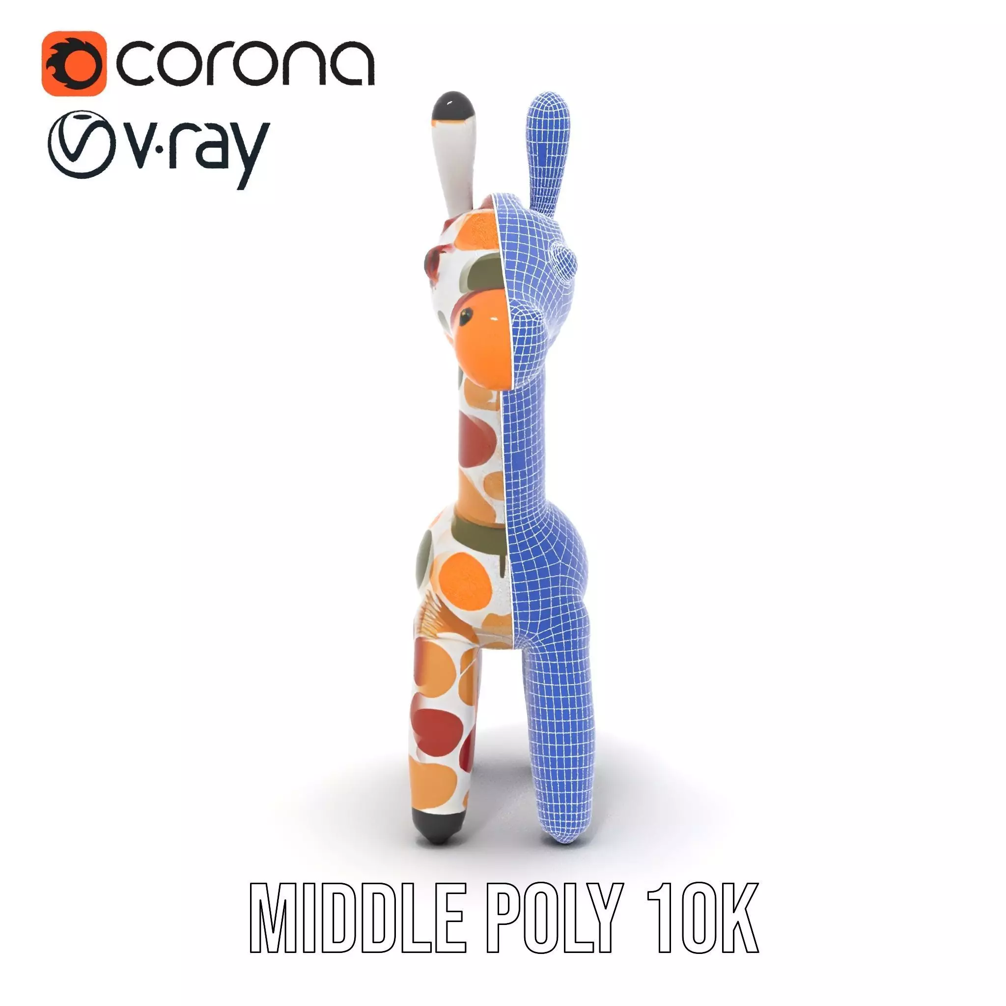 Colorful Giraffe Inflatable model pack Low-poly 3D model_22