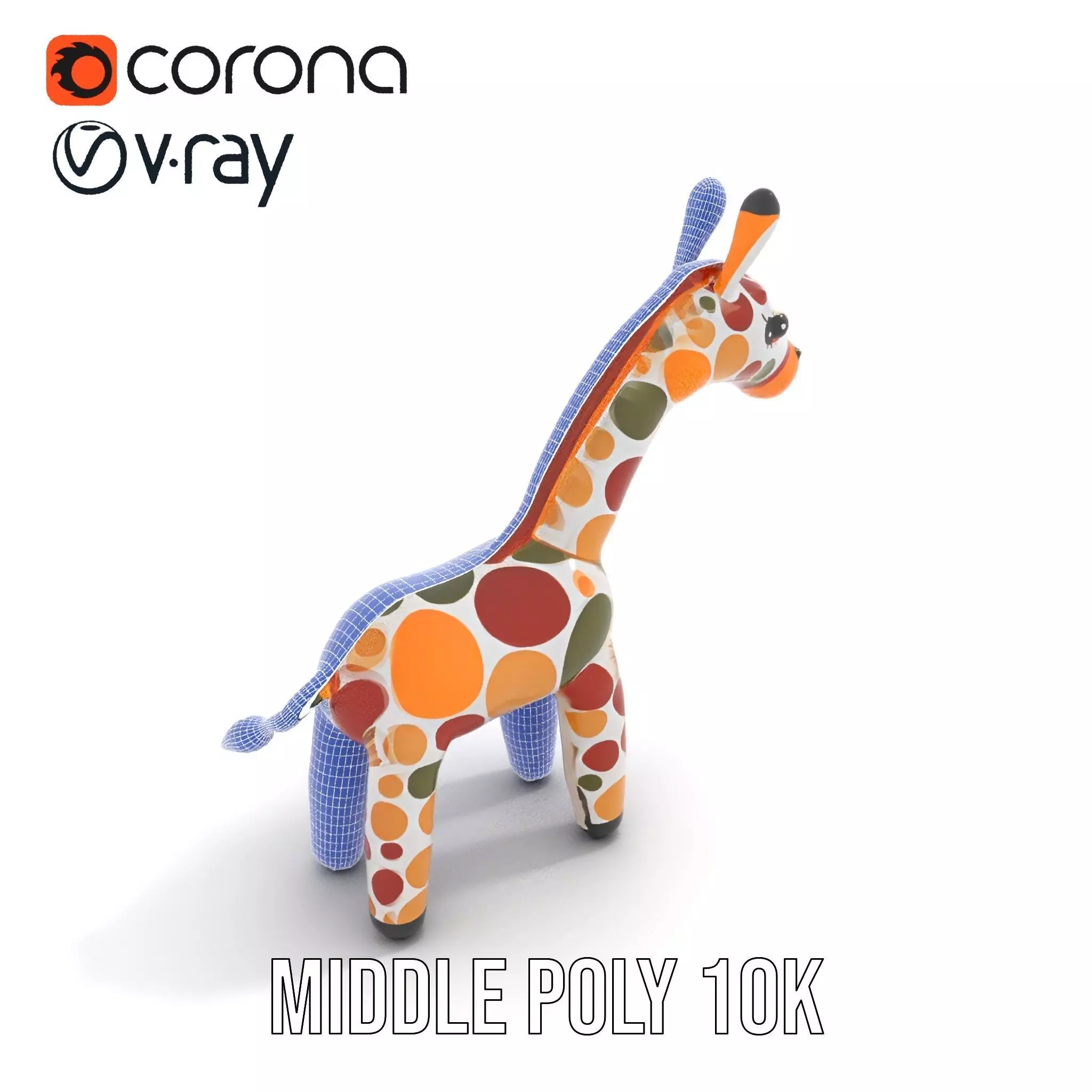 Colorful Giraffe Inflatable model pack Low-poly 3D model_28