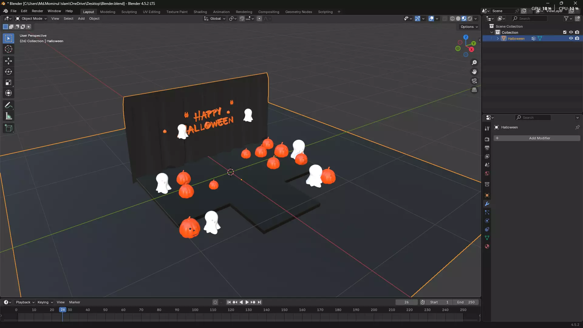 Happy Halloween 3D model_2