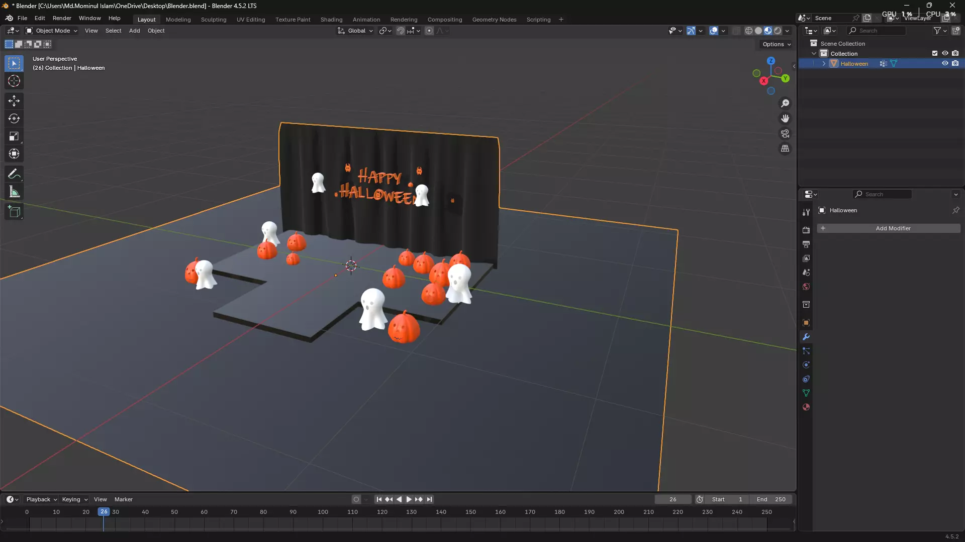 Happy Halloween 3D model_1